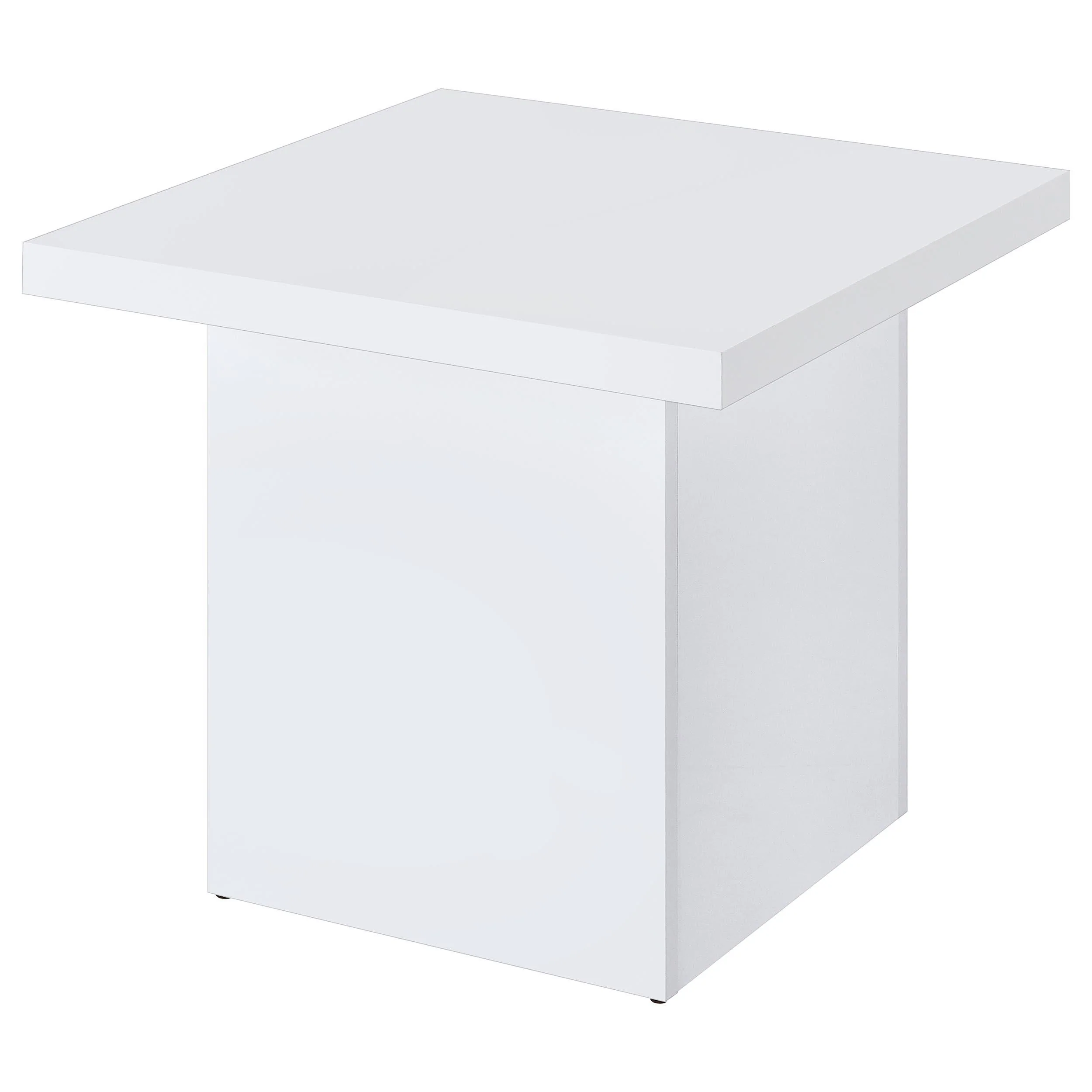 Devar White High Gloss 2-Piece Square Coffee End Table Set - Image 5