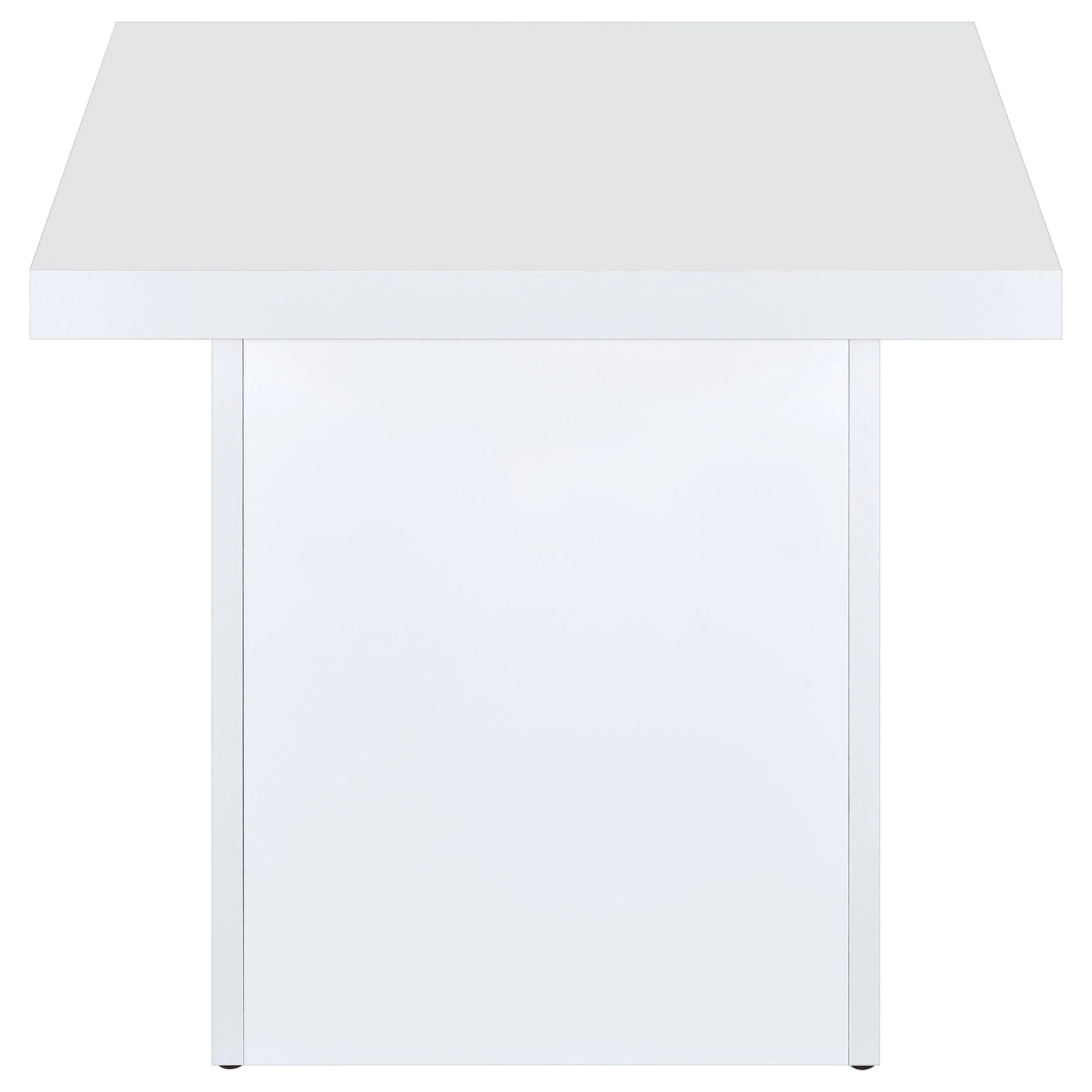 Devar White High Gloss Square Engineered Wood Side End Table - Image 6