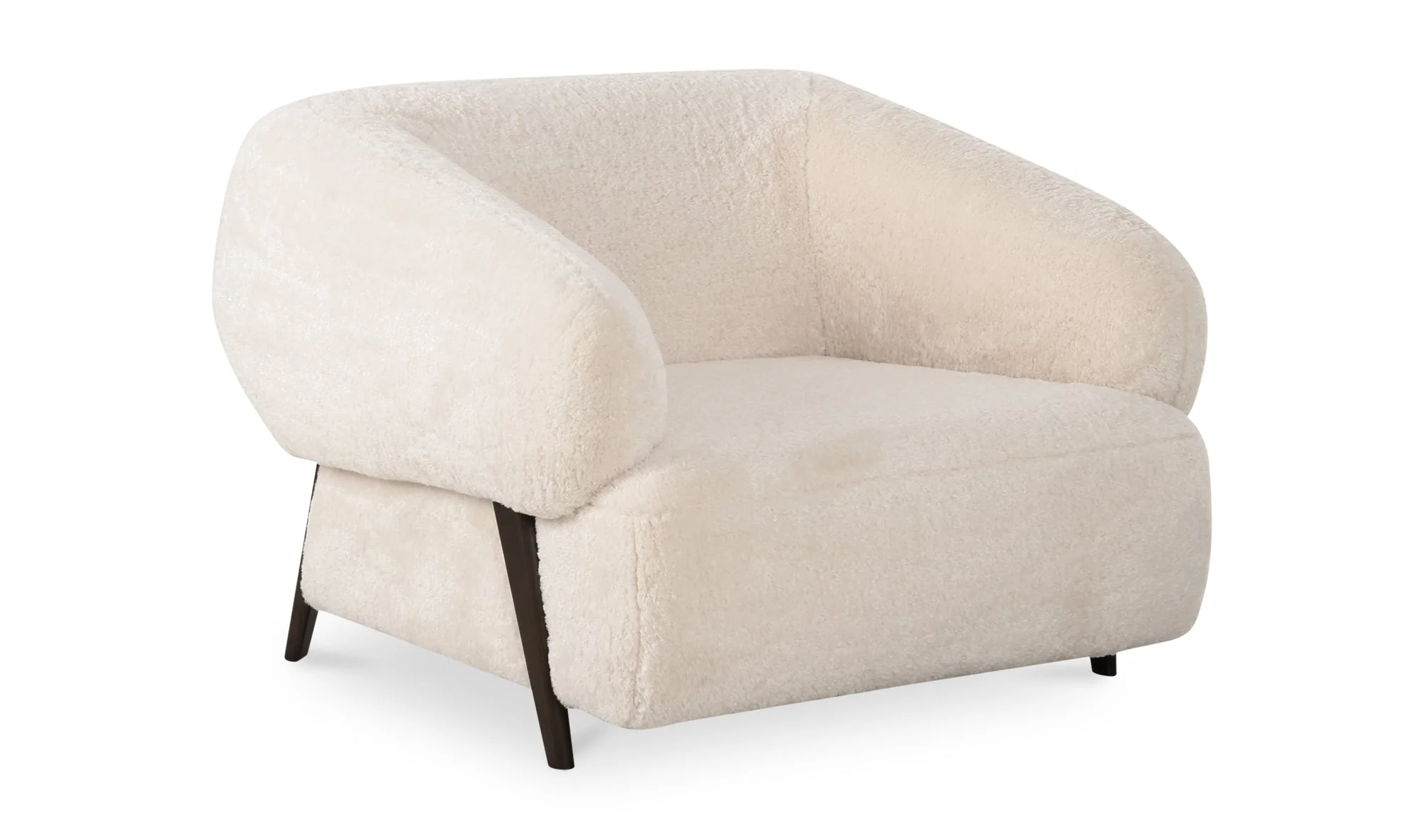 Devlin Lounge Chair Cream Faux Fur - Image 2