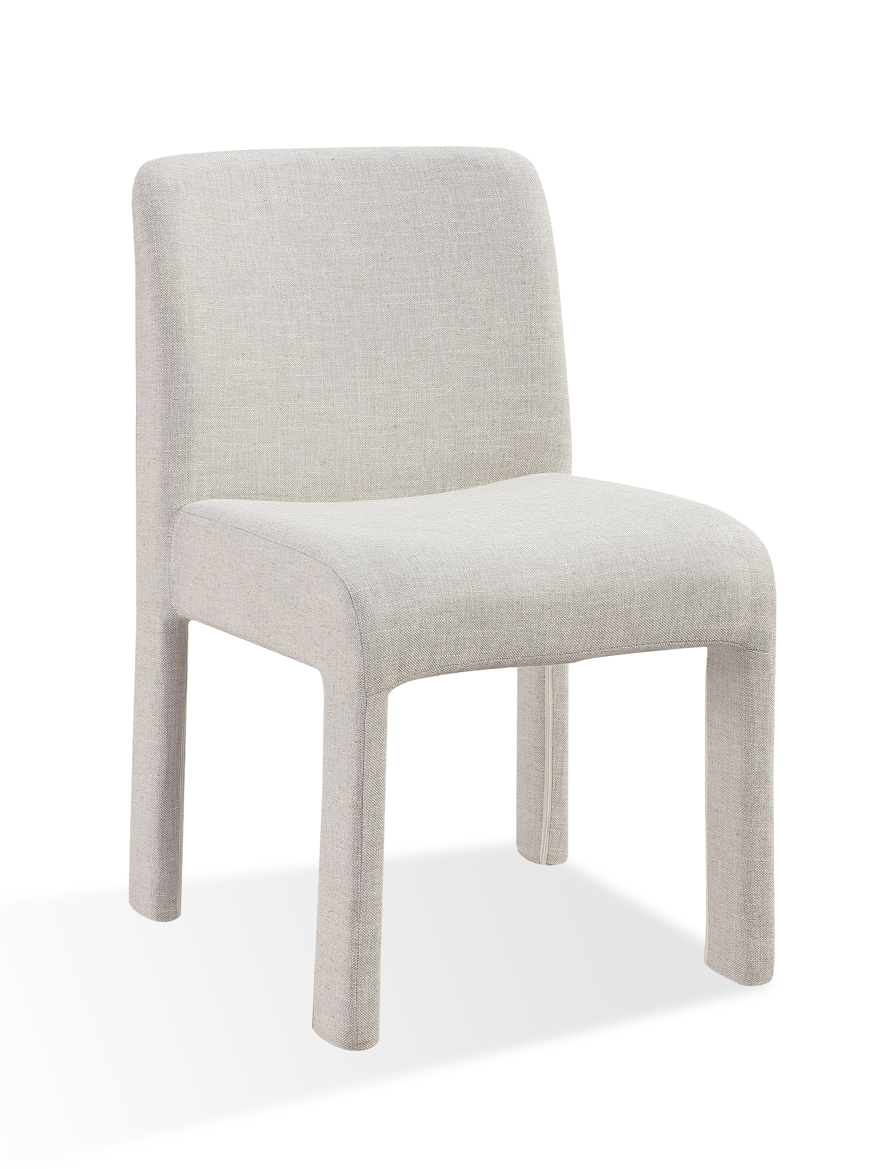 Devon Fully Upholstered Dining Chair in Turtle Dove Linen (Set of 2) - Image 2
