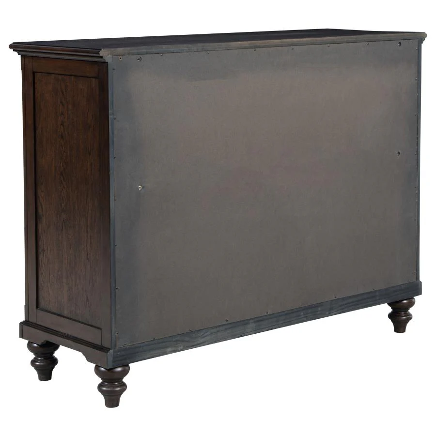 Devon Wine Red and Dark Oak 5-Piece Eastern King Bedroom Set - Image 8