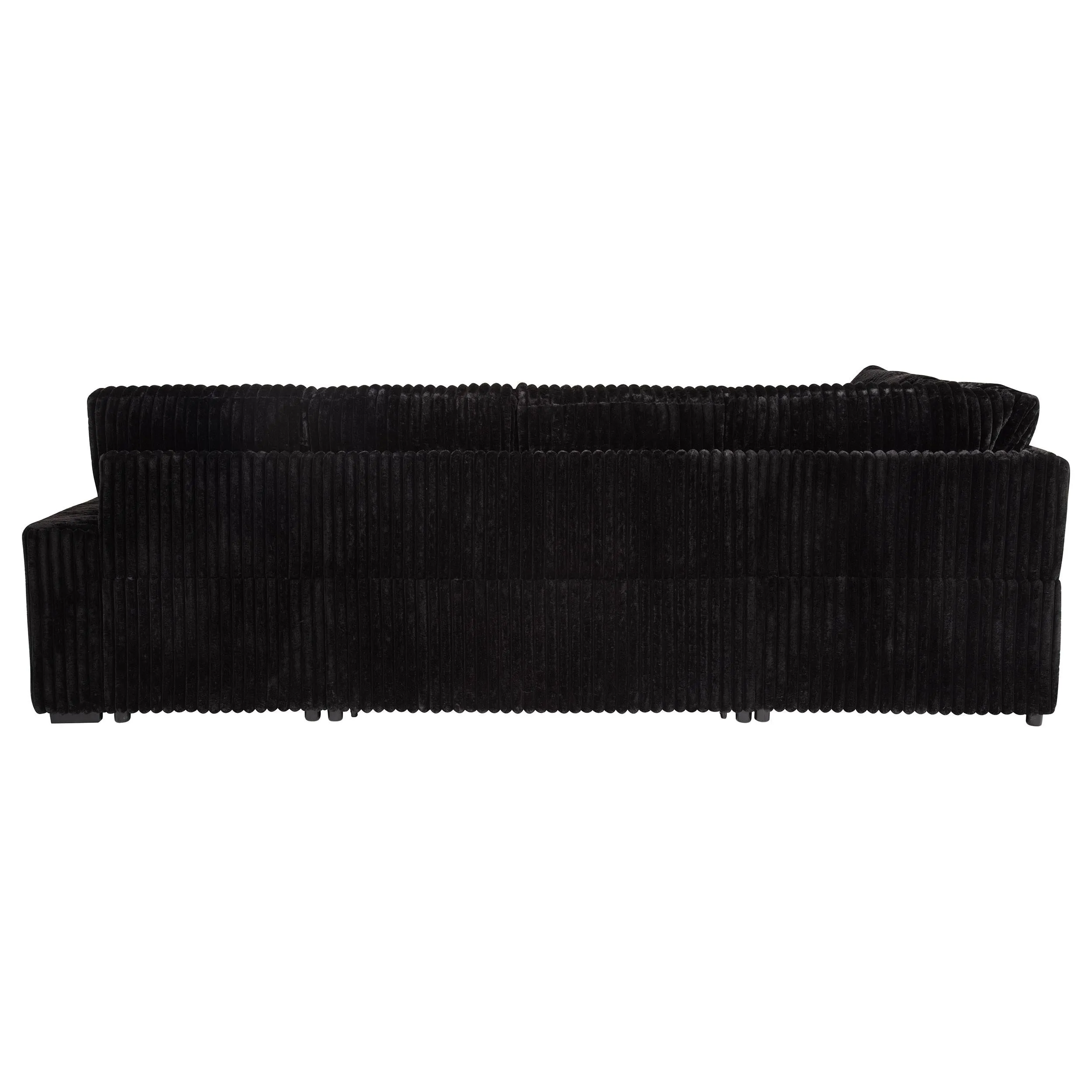 Devonshire Black Sleeper Sectional Sofa Storage Chaise - Image 11