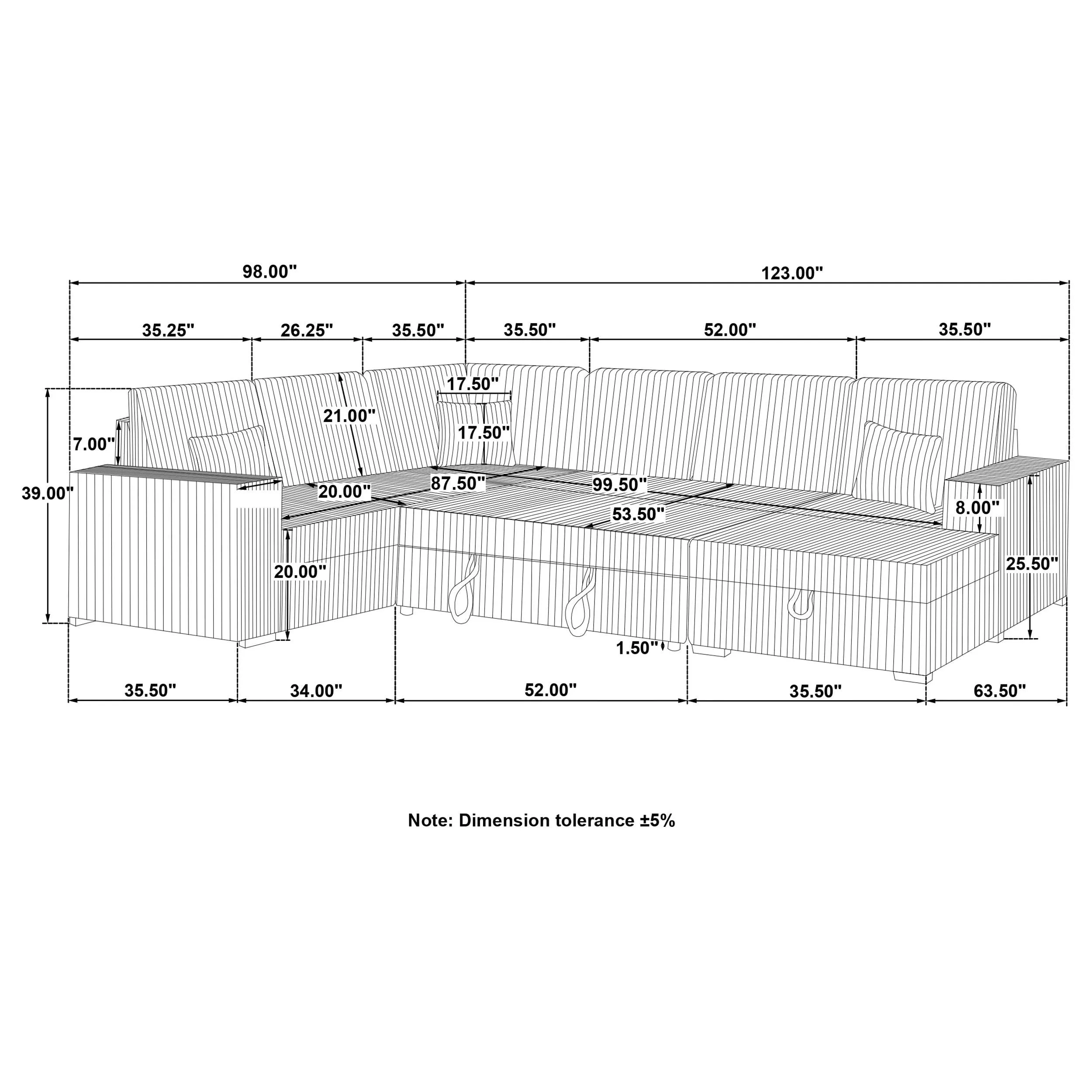 Devonshire Black Sleeper Sectional Sofa Storage Chaise - Image 18