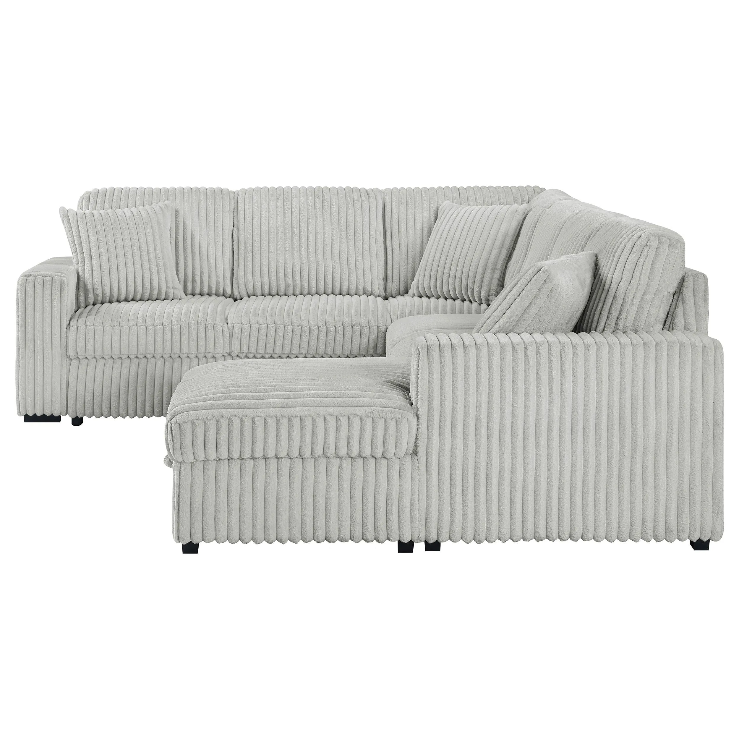 Devonshire Gray Sleeper Sectional Sofa Storage Chaise - Image 12
