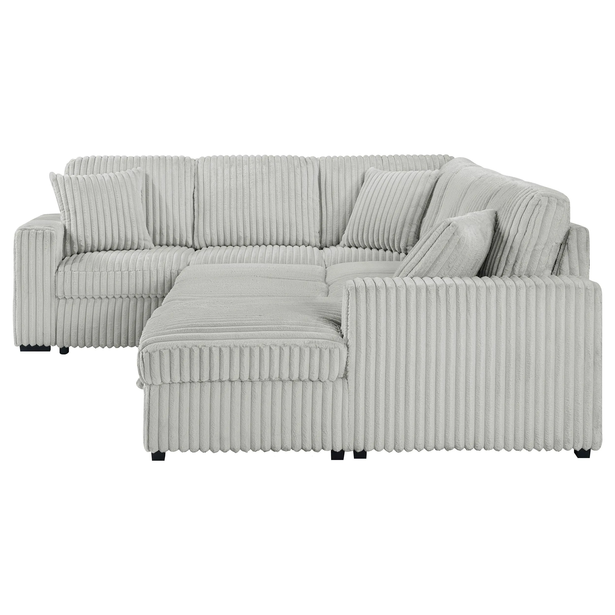 Devonshire Gray Sleeper Sectional Sofa Storage Chaise - Image 13