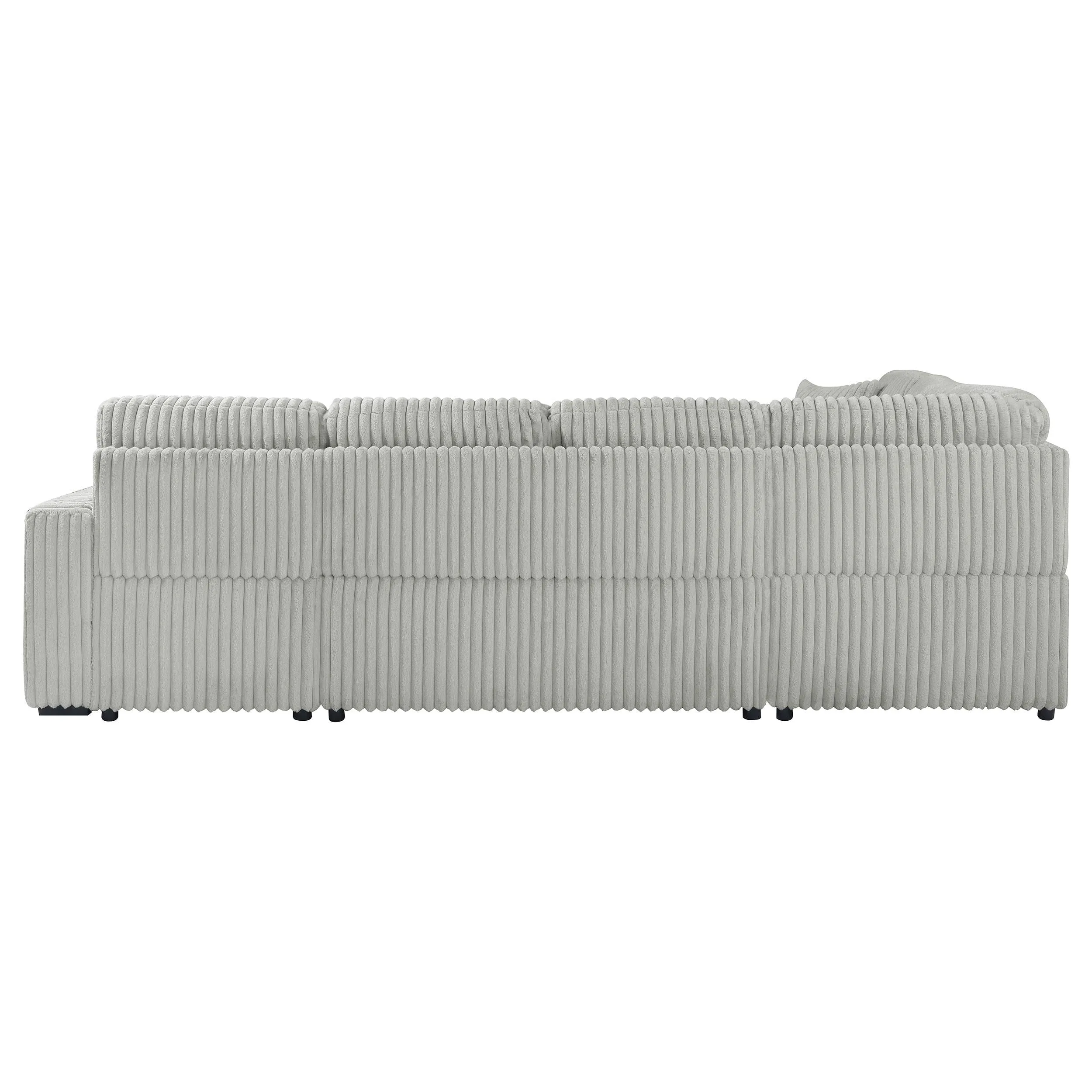 Devonshire Gray Sleeper Sectional Sofa Storage Chaise - Image 14