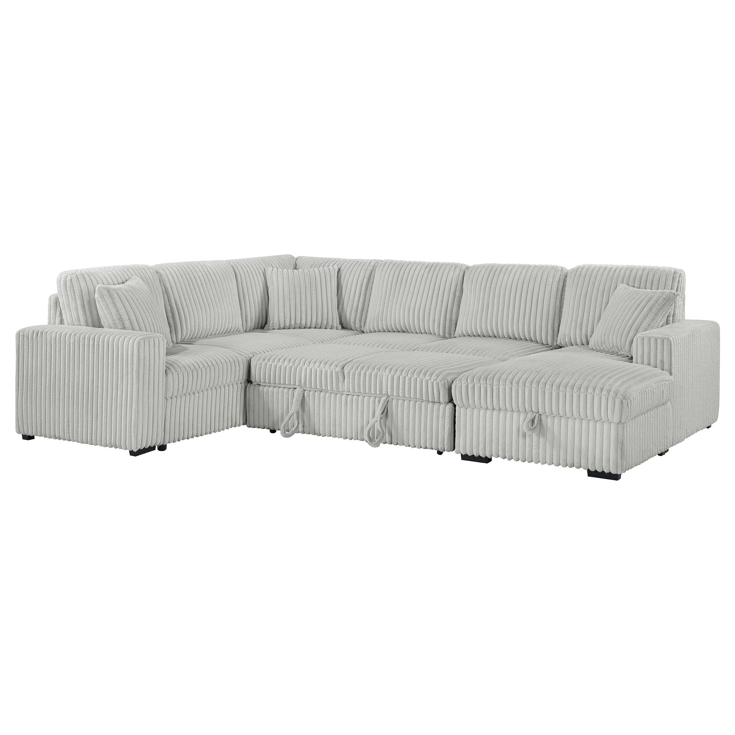 Devonshire Gray Sleeper Sectional Sofa Storage Chaise - Image 7