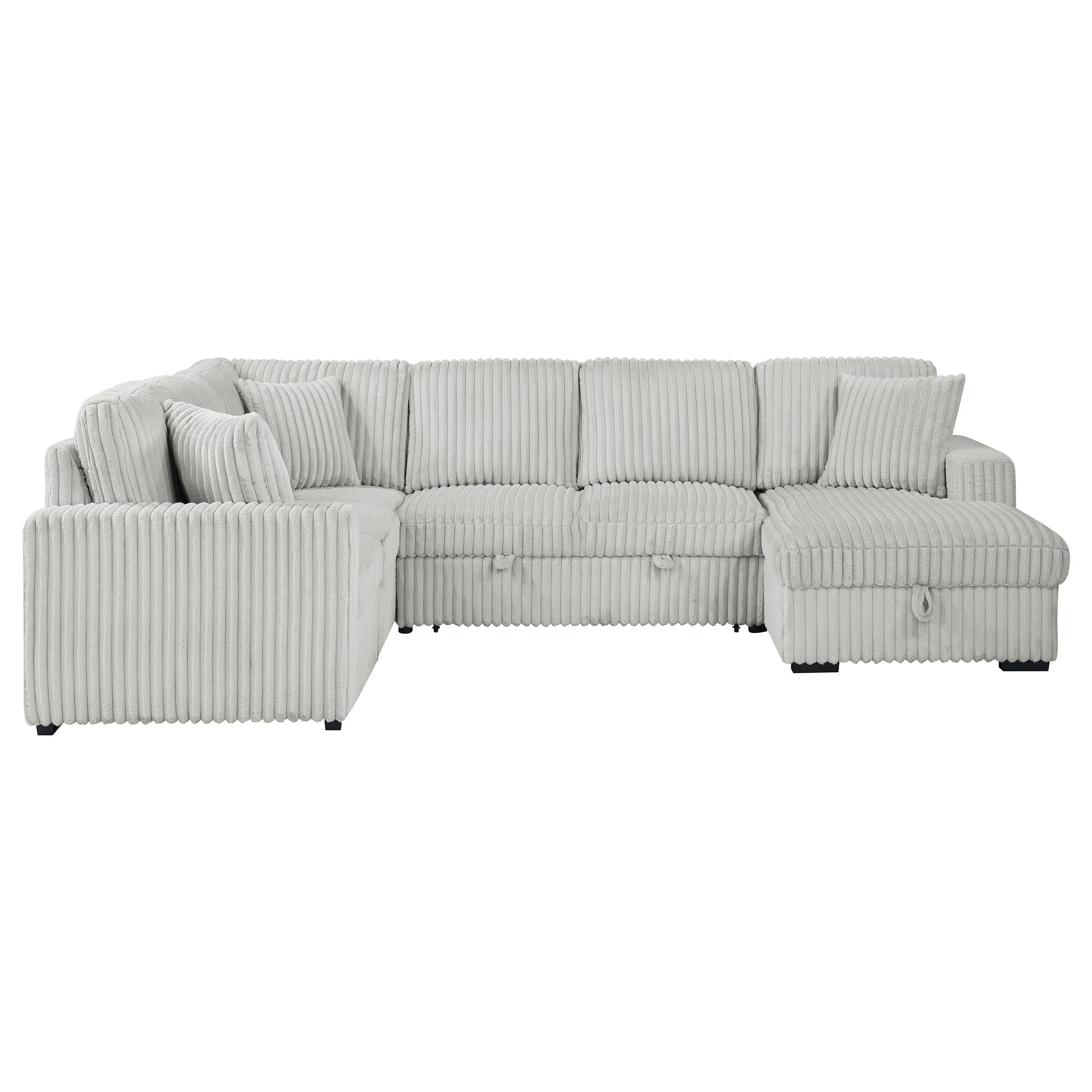 Devonshire Gray Sleeper Sectional Sofa Storage Chaise - Image 9