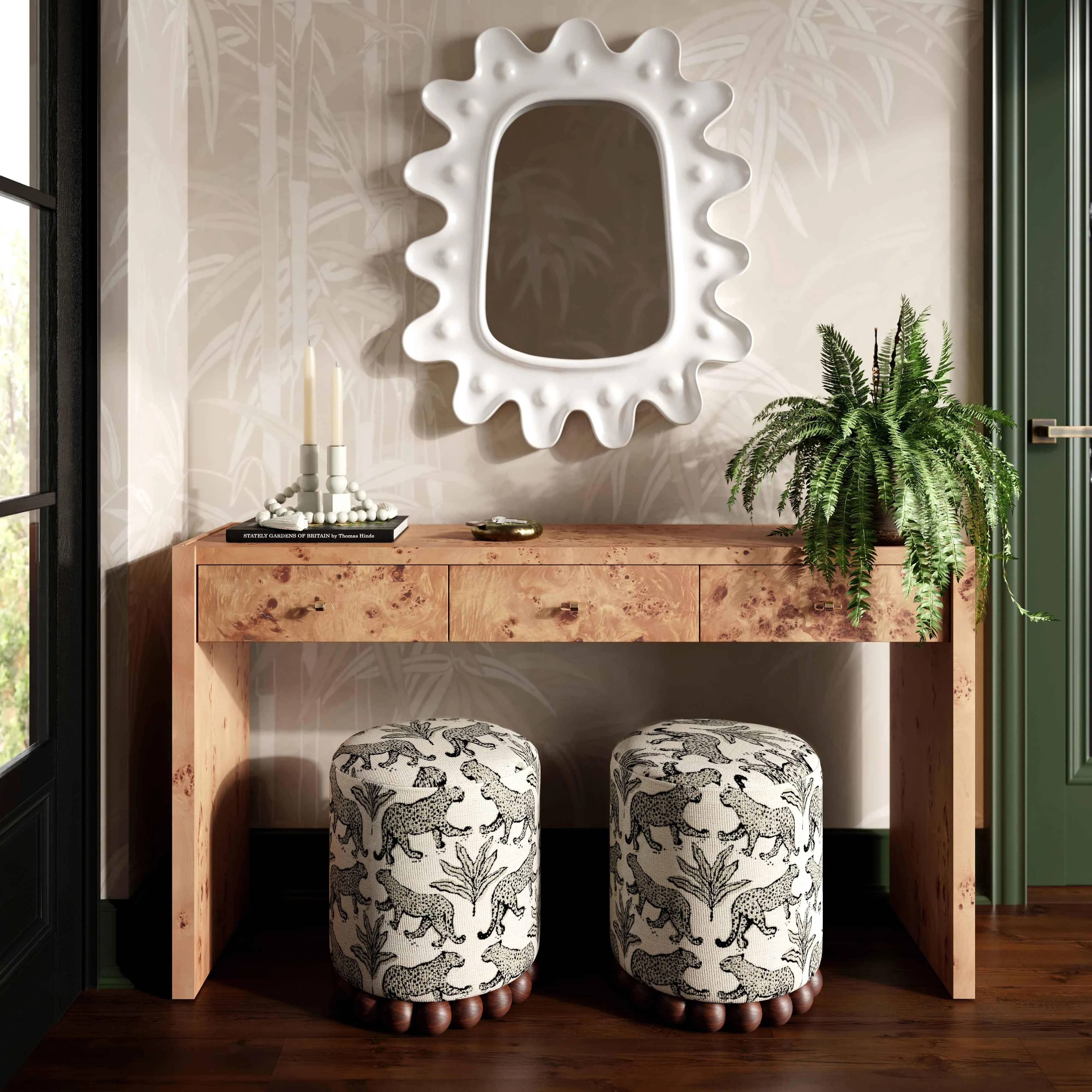 Dex Leopard Jacquard Ottoman - Image 2