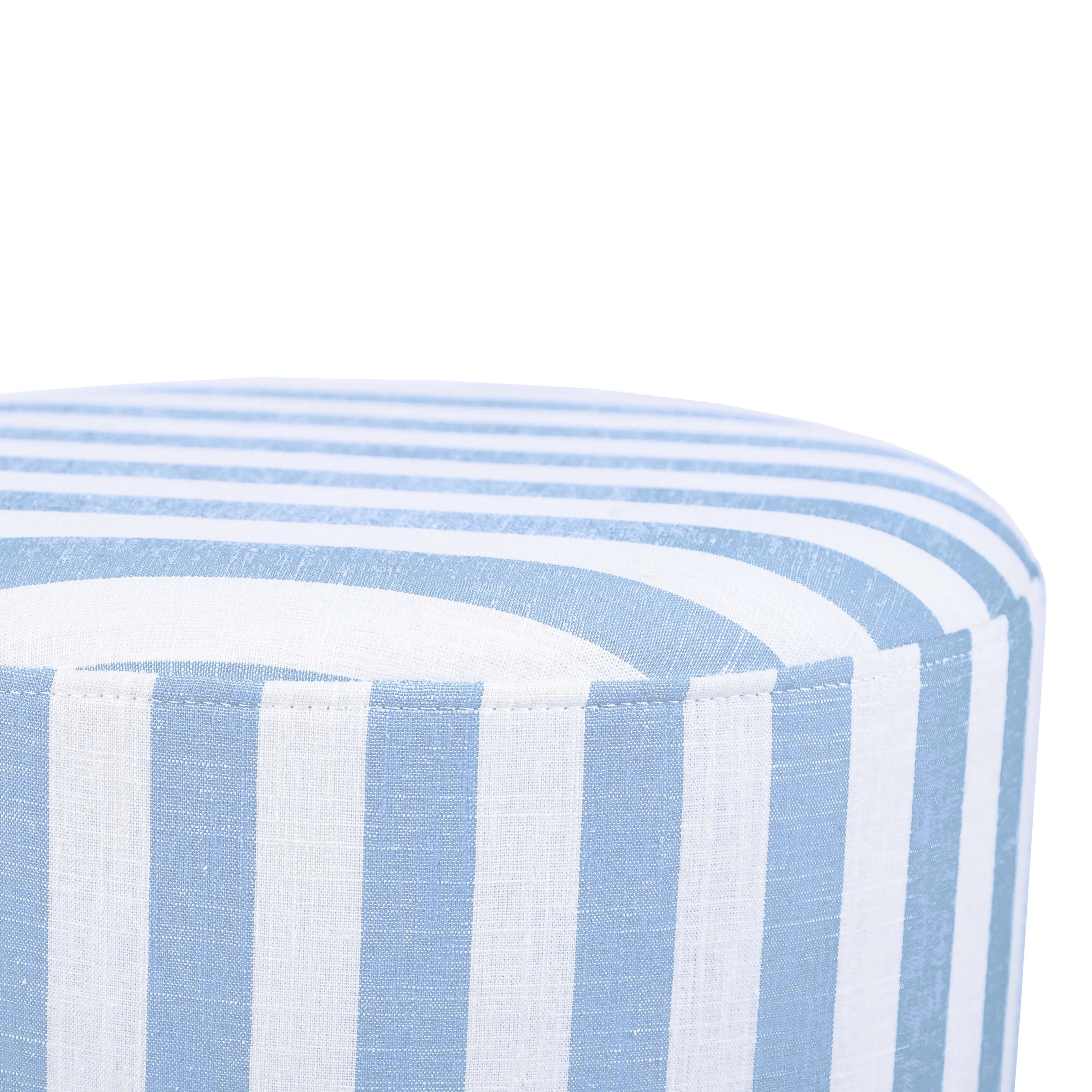 Dex Striped Linen Ottoman - Image 12