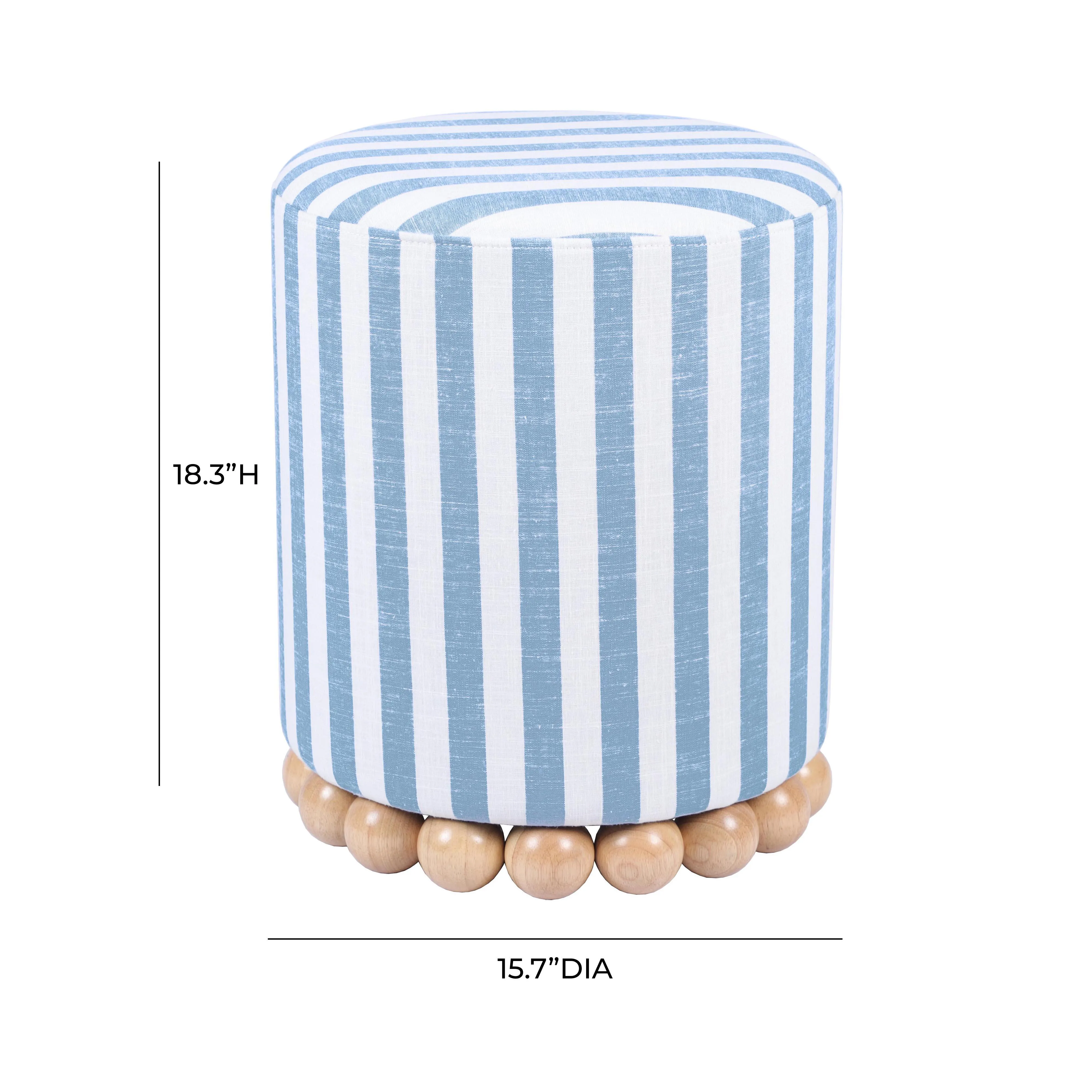 Dex Striped Linen Ottoman - Image 14