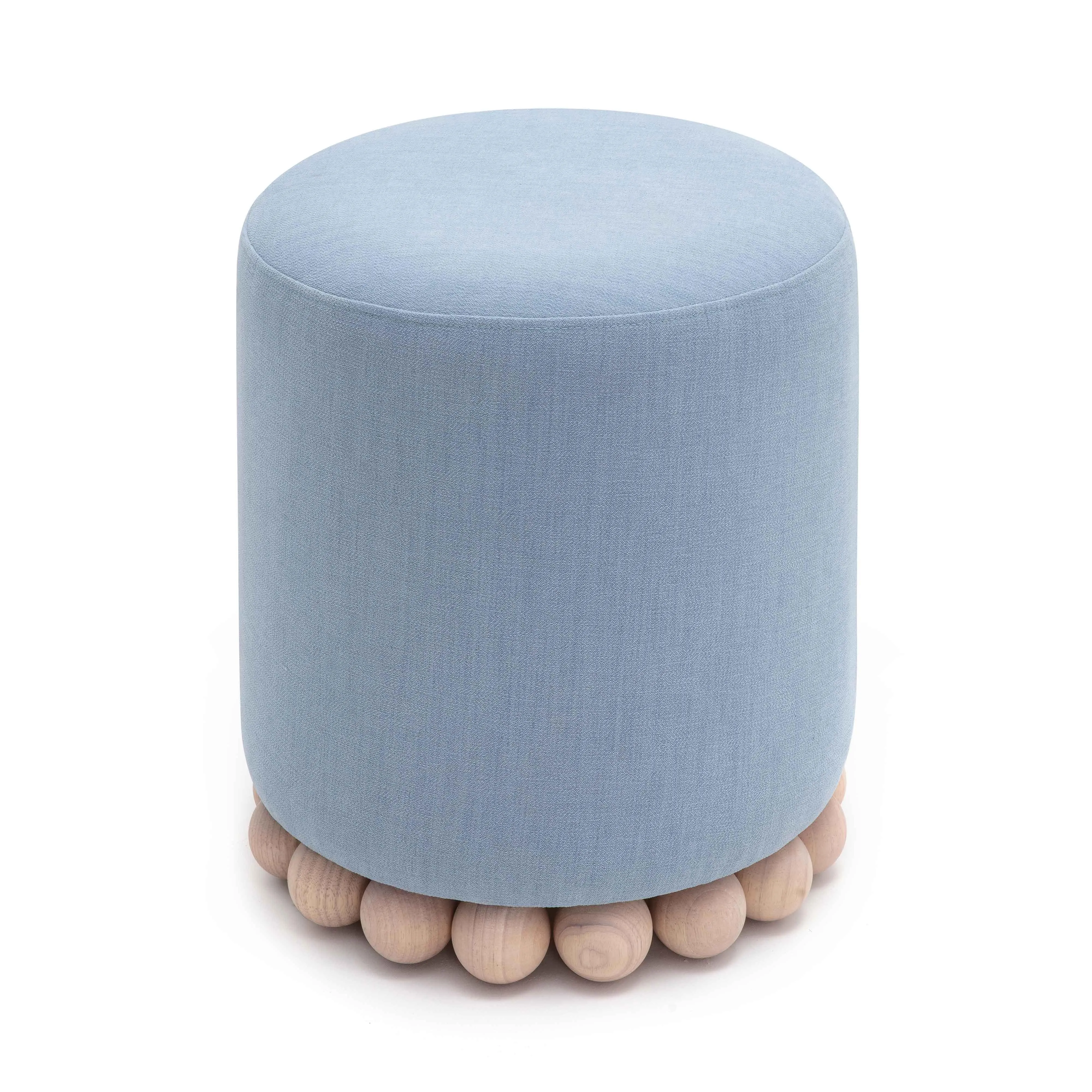 Dex Upcycled Fabric Ottoman - Image 3
