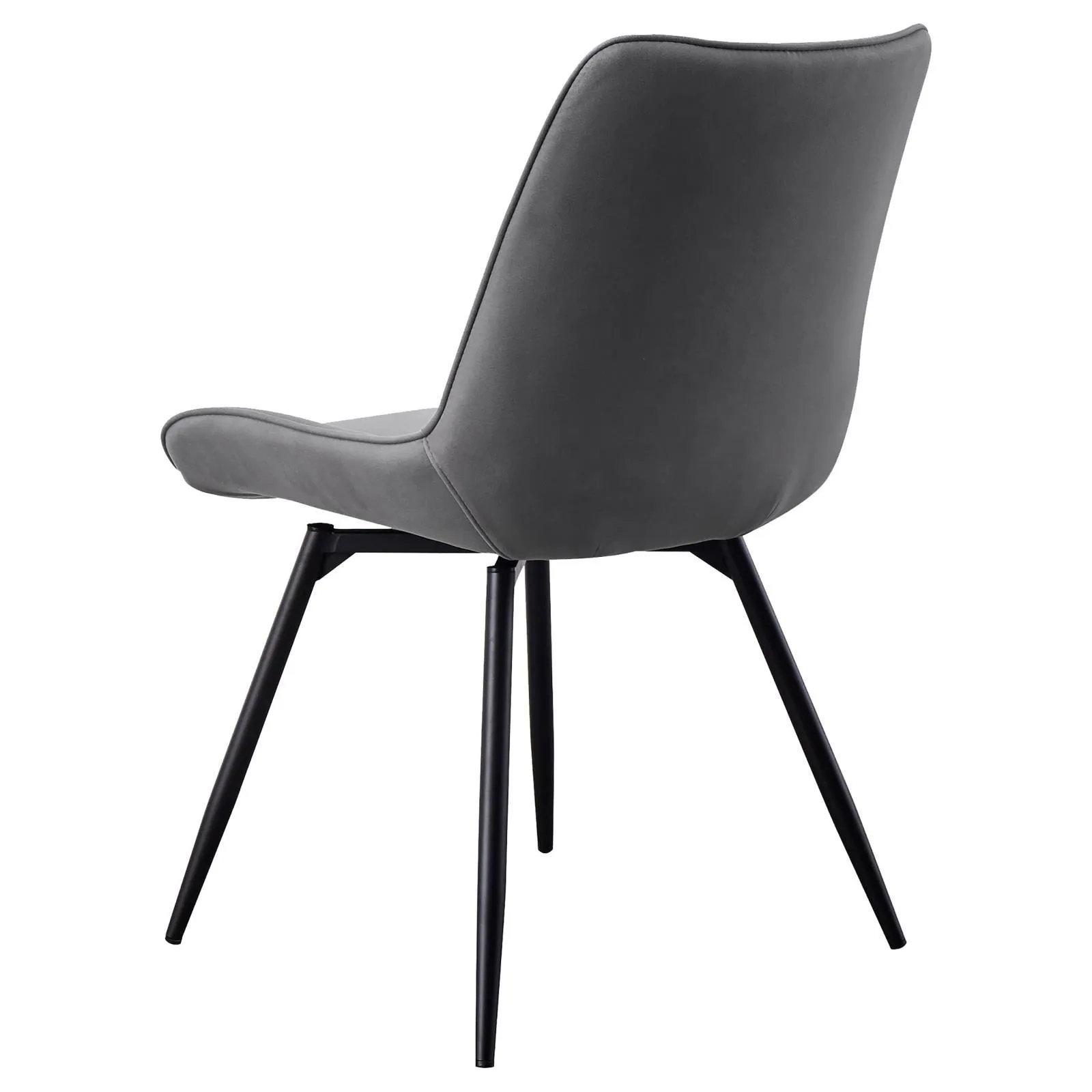 Diggs Gray and Gunmetal Upholstered Tufted Swivel Dining Chairs, Set of 2 - Image 5