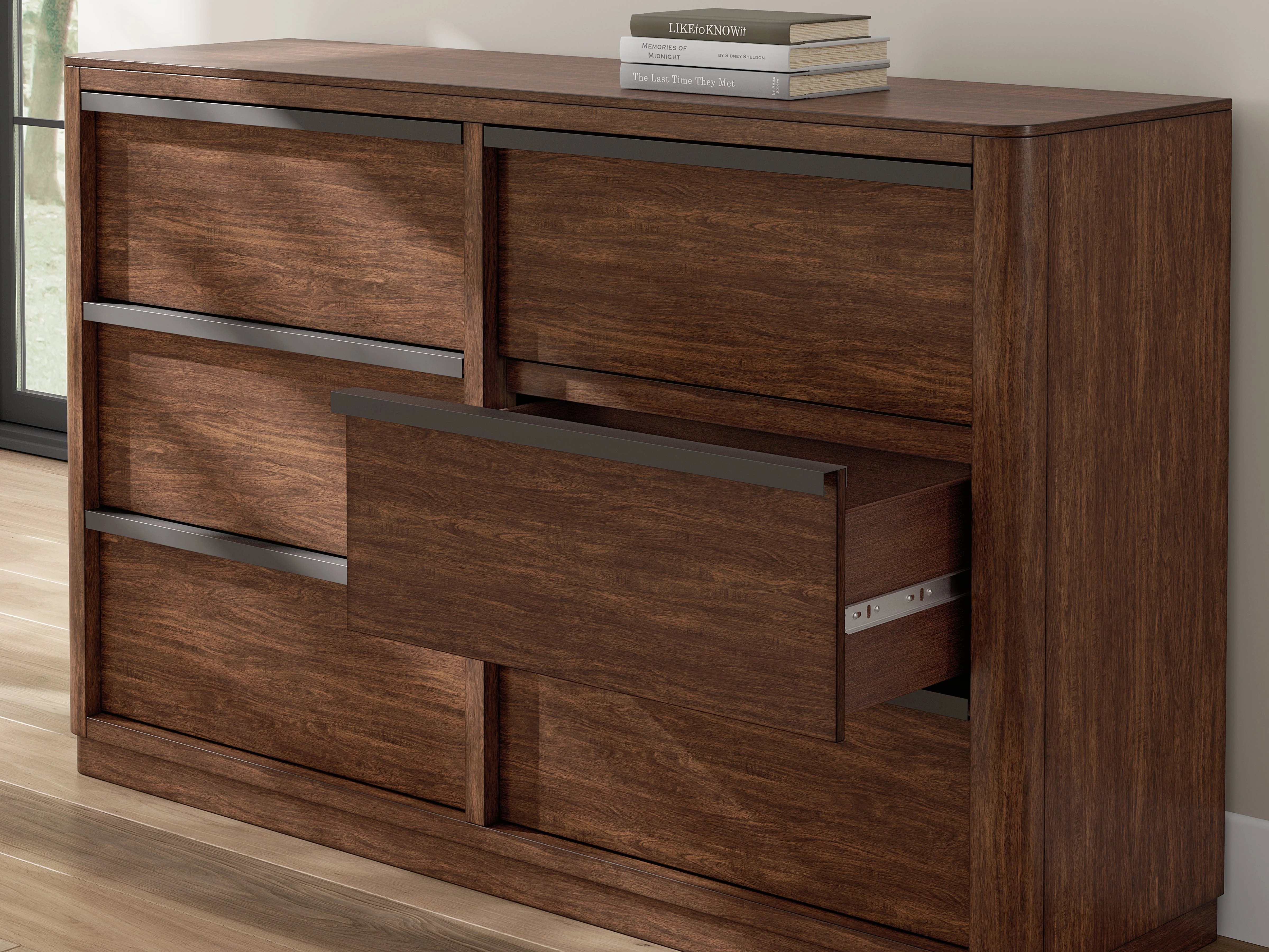 Dilenno Dark Brown 6 Drawer Dresser - Image 3