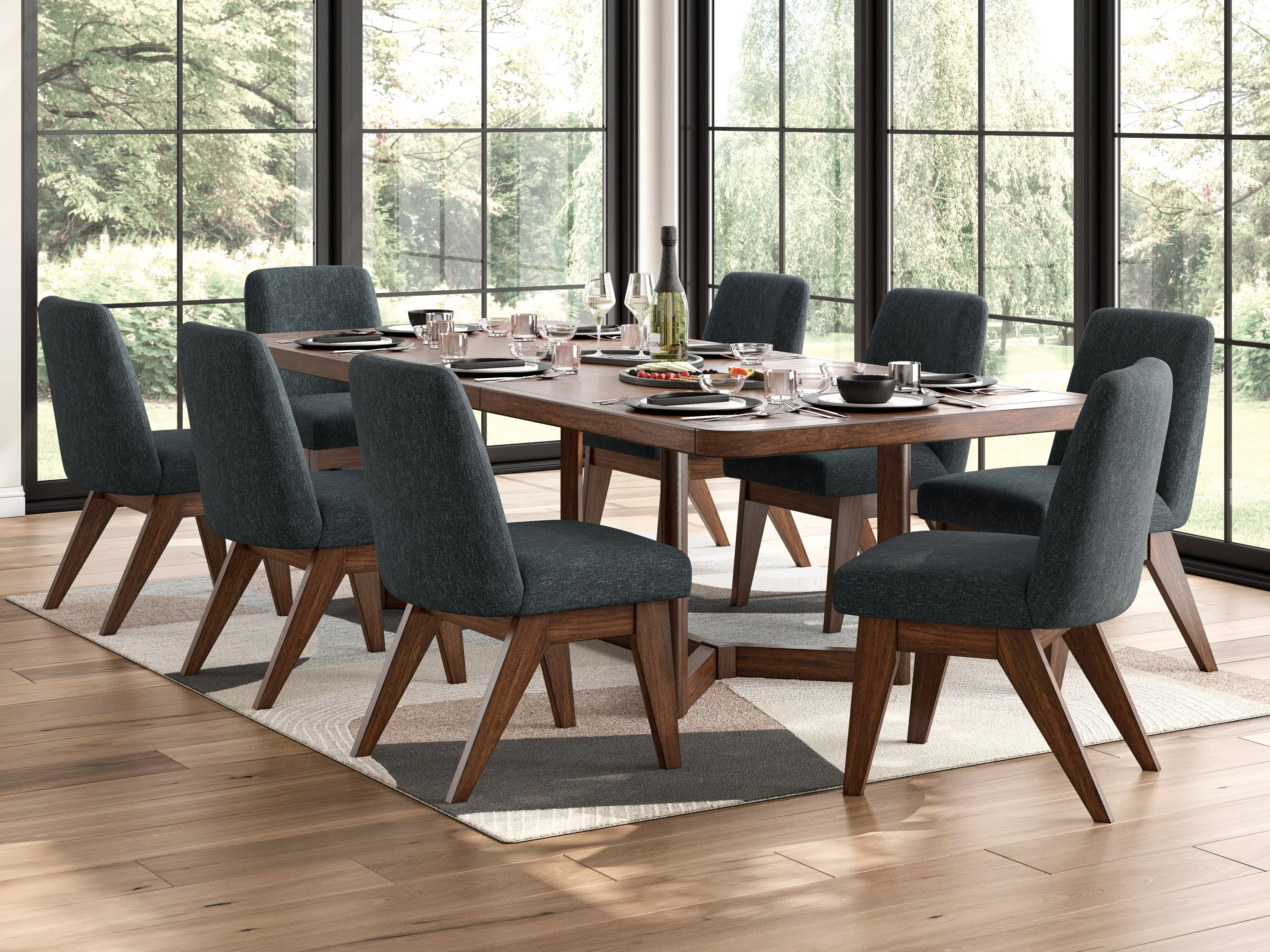 Dilenno Dark Brown Extendable Rectangular Dining Set