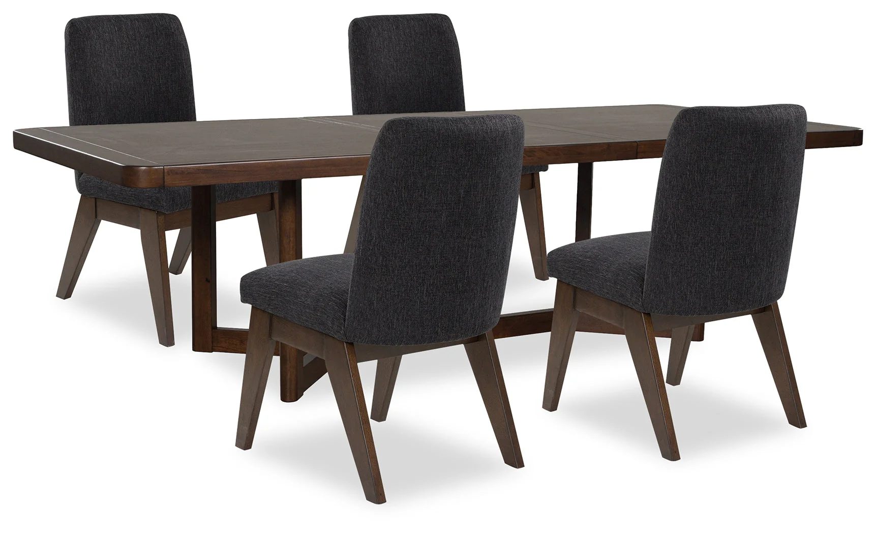 Dilenno Dark Brown Extendable Rectangular Dining Set - Image 2
