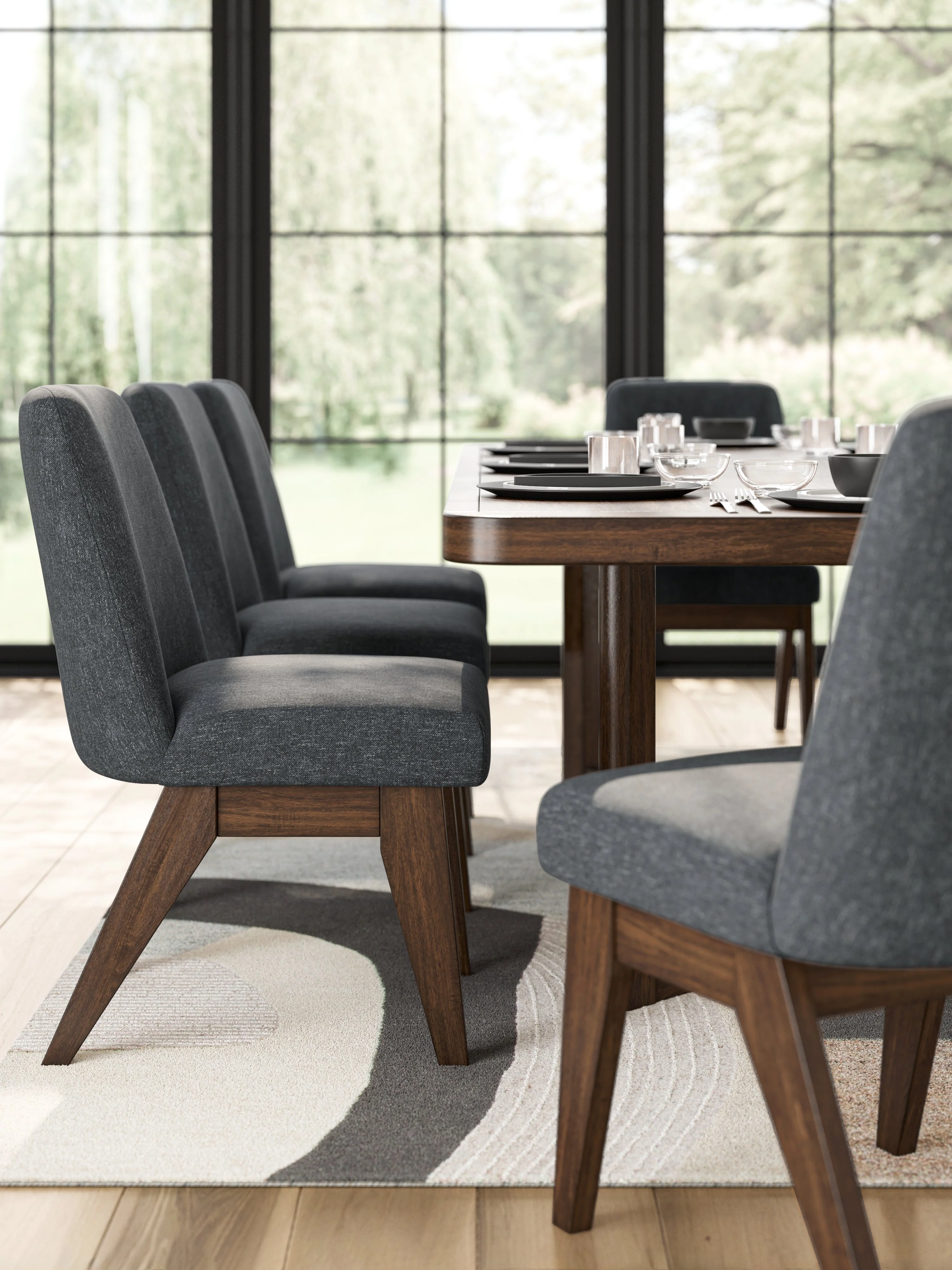 Dilenno Dark Brown Extendable Rectangular Dining Set - Image 5