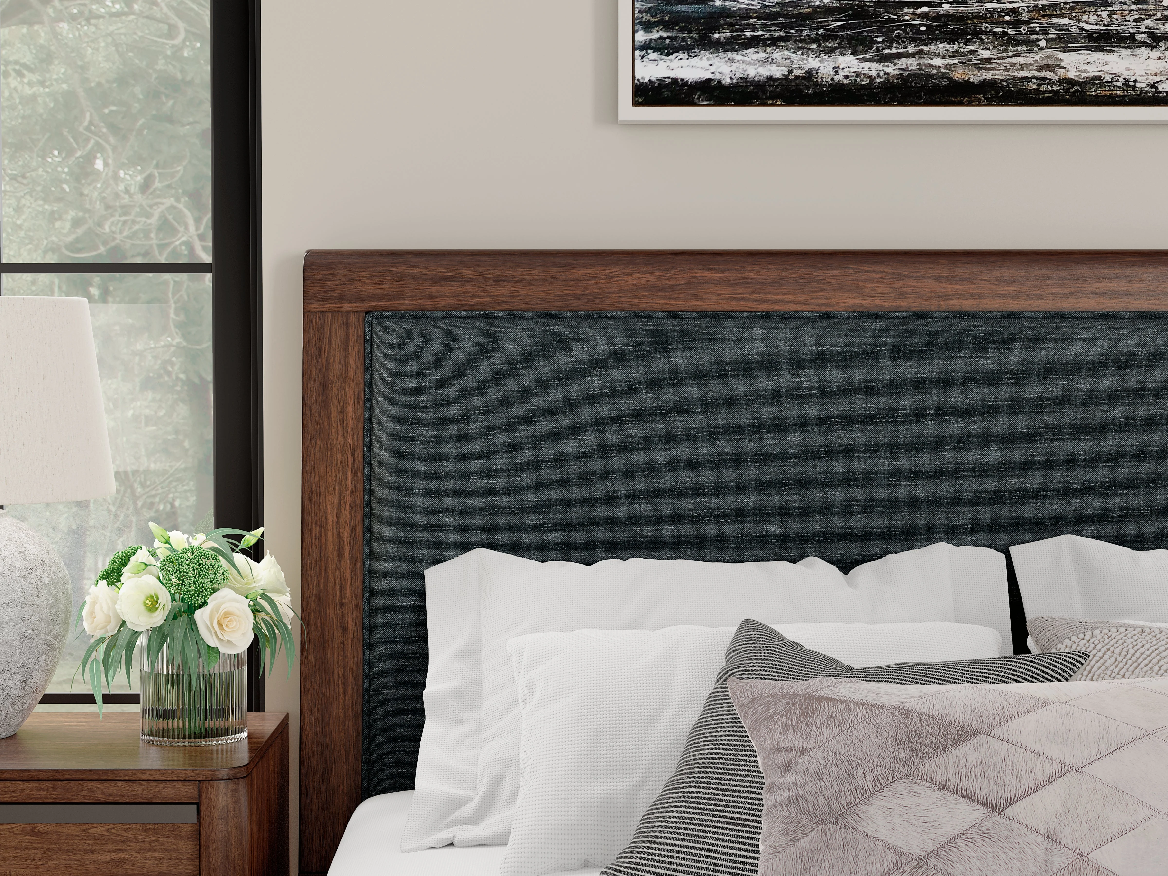 Dilenno Dark Brown Queen Panel Bed with USB Ports - Image 5