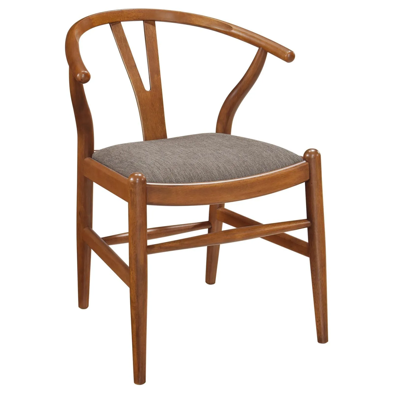 Dinah Danish Y-Shaped Back Wishbone Dining Side Chair Walnut and Brown (Set of 2) - Image 3