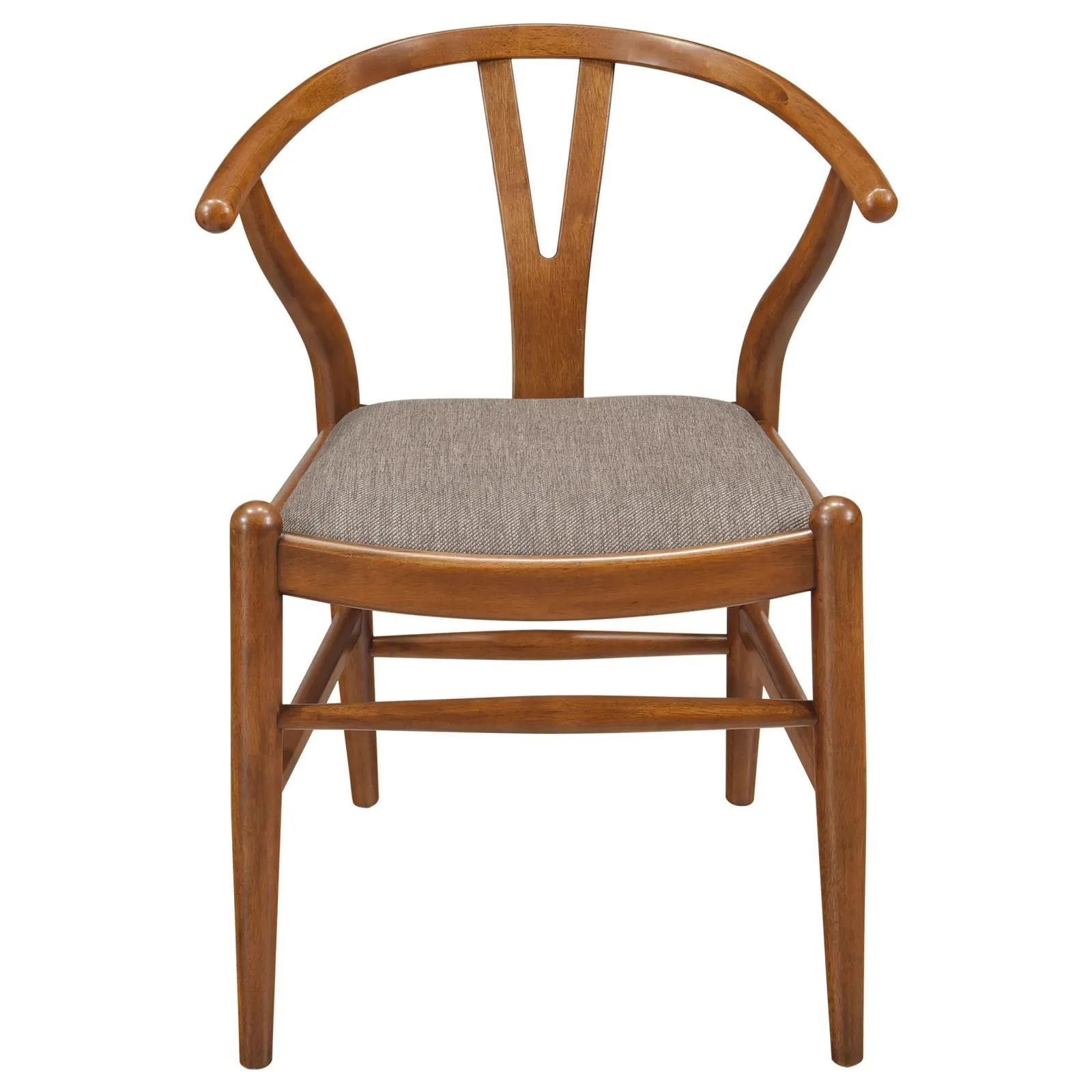 Dinah Danish Y-Shaped Back Wishbone Dining Side Chair Walnut and Brown (Set of 2) - Image 4