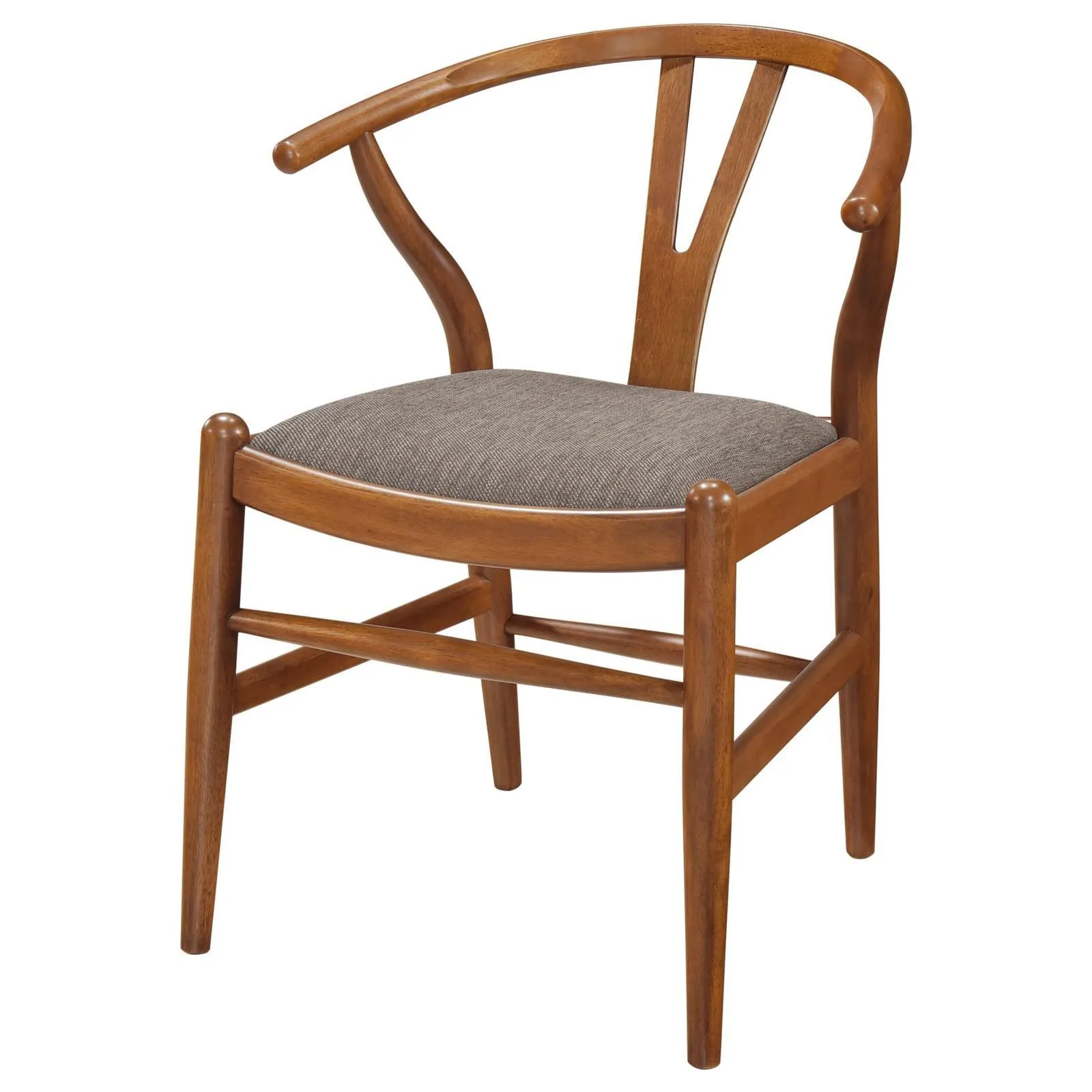 Dinah Danish Y-Shaped Back Wishbone Dining Side Chair Walnut and Brown (Set of 2) - Image 5