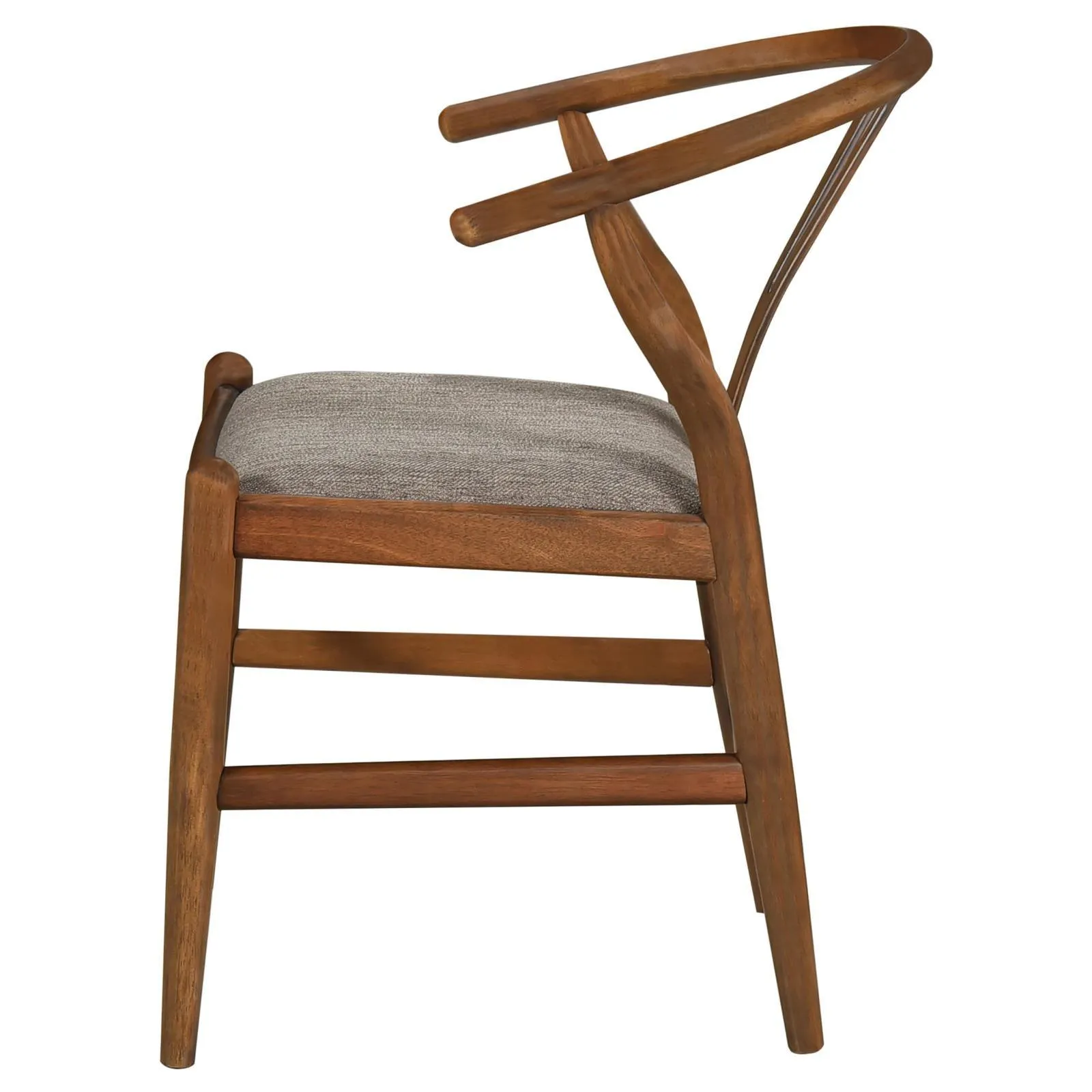 Dinah Danish Y-Shaped Back Wishbone Dining Side Chair Walnut and Brown (Set of 2) - Image 6