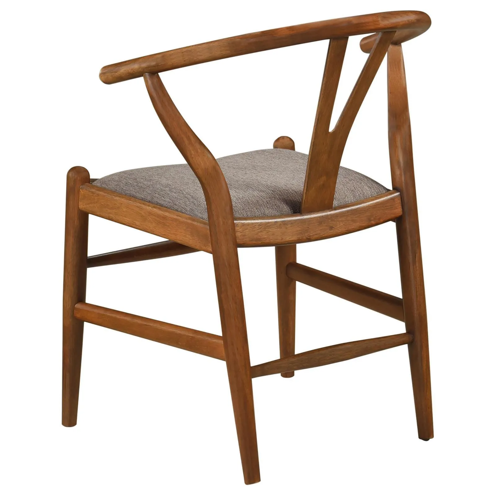 Dinah Danish Y-Shaped Back Wishbone Dining Side Chair Walnut and Brown (Set of 2) - Image 7