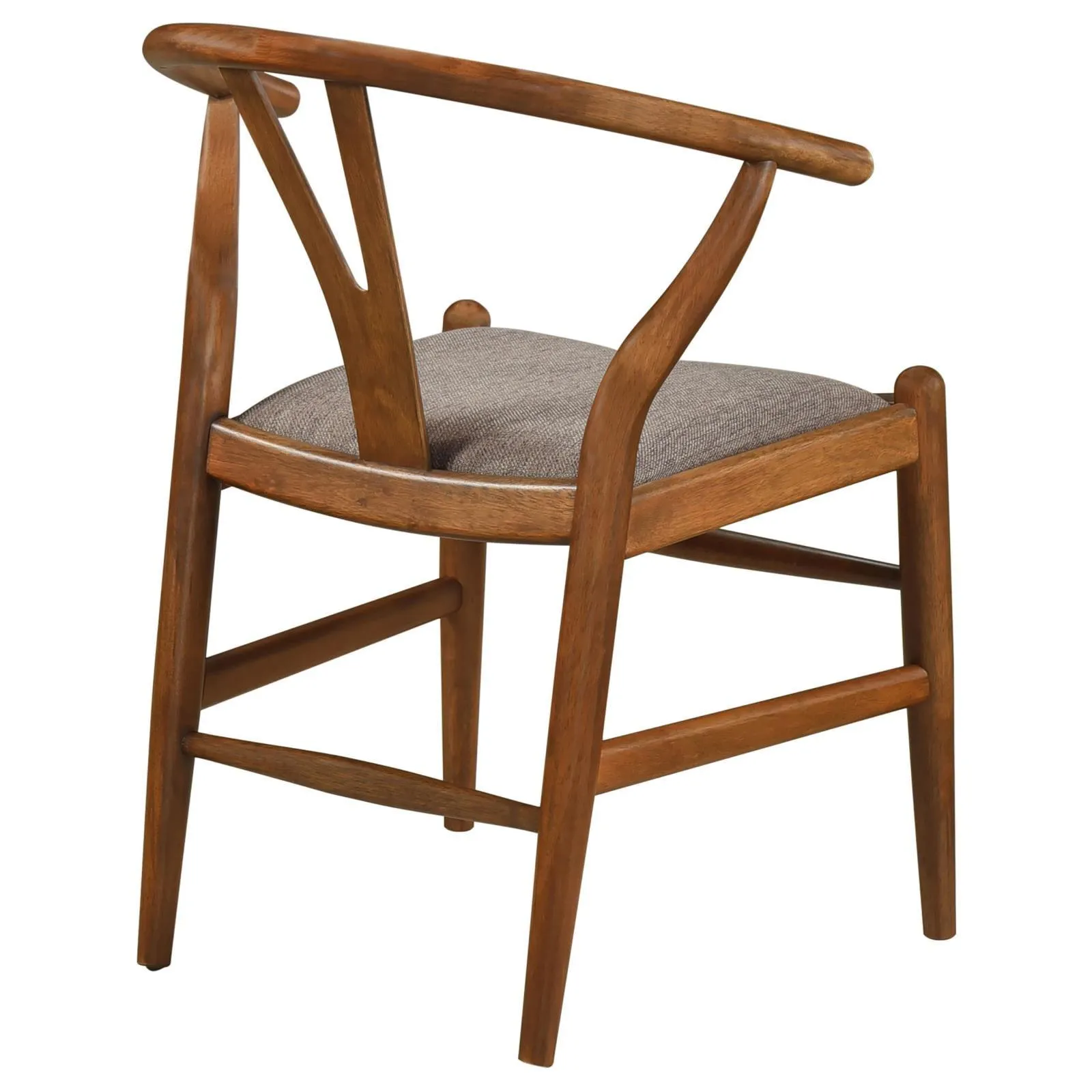 Dinah Danish Y-Shaped Back Wishbone Dining Side Chair Walnut and Brown (Set of 2) - Image 8
