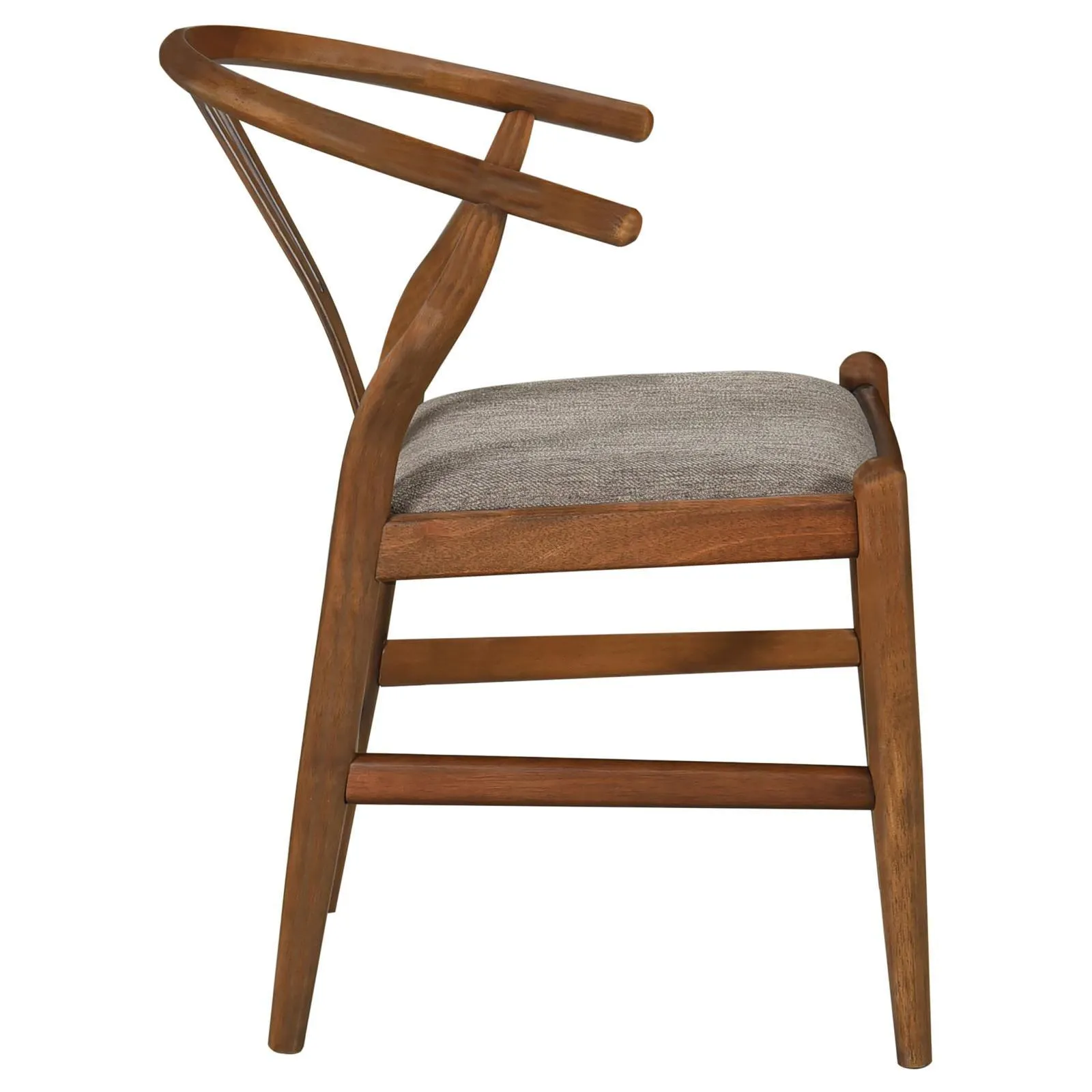 Dinah Danish Y-Shaped Back Wishbone Dining Side Chair Walnut and Brown (Set of 2) - Image 9
