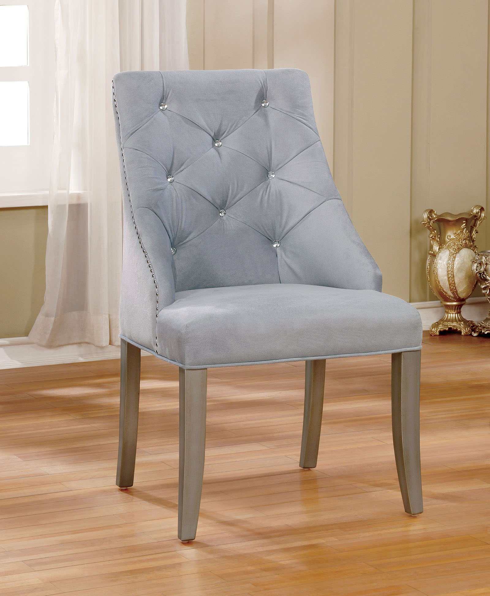 Diocles Silver & Gray 6-Piece Dining Room Set - Image 2