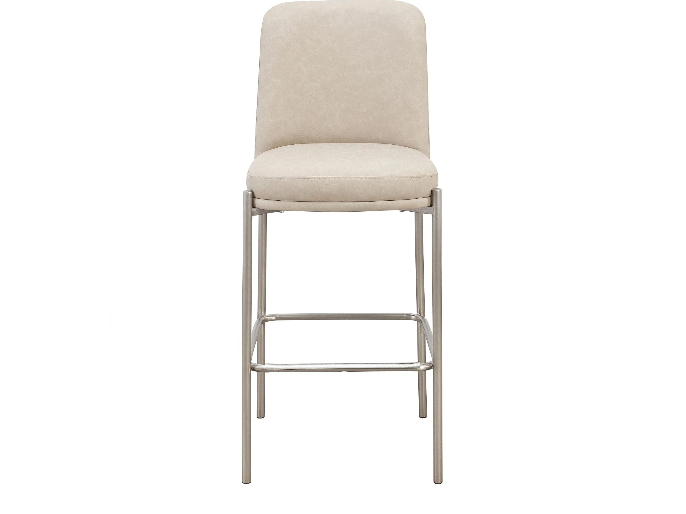 Dion Camel/Brushed Nickel Upholstered Bar Stool (Set of 2)