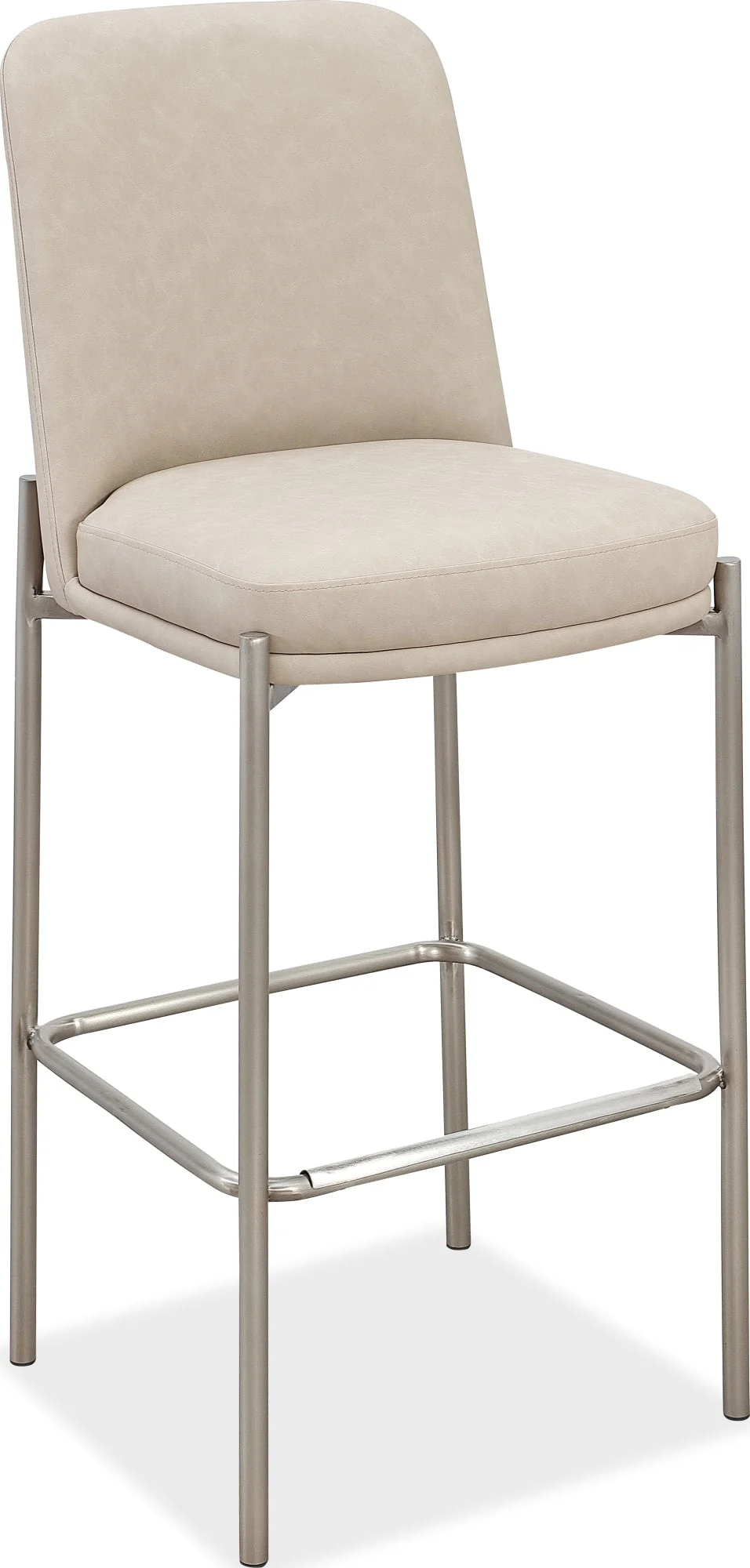Dion Camel/Brushed Nickel Upholstered Bar Stool (Set of 2) - Image 2