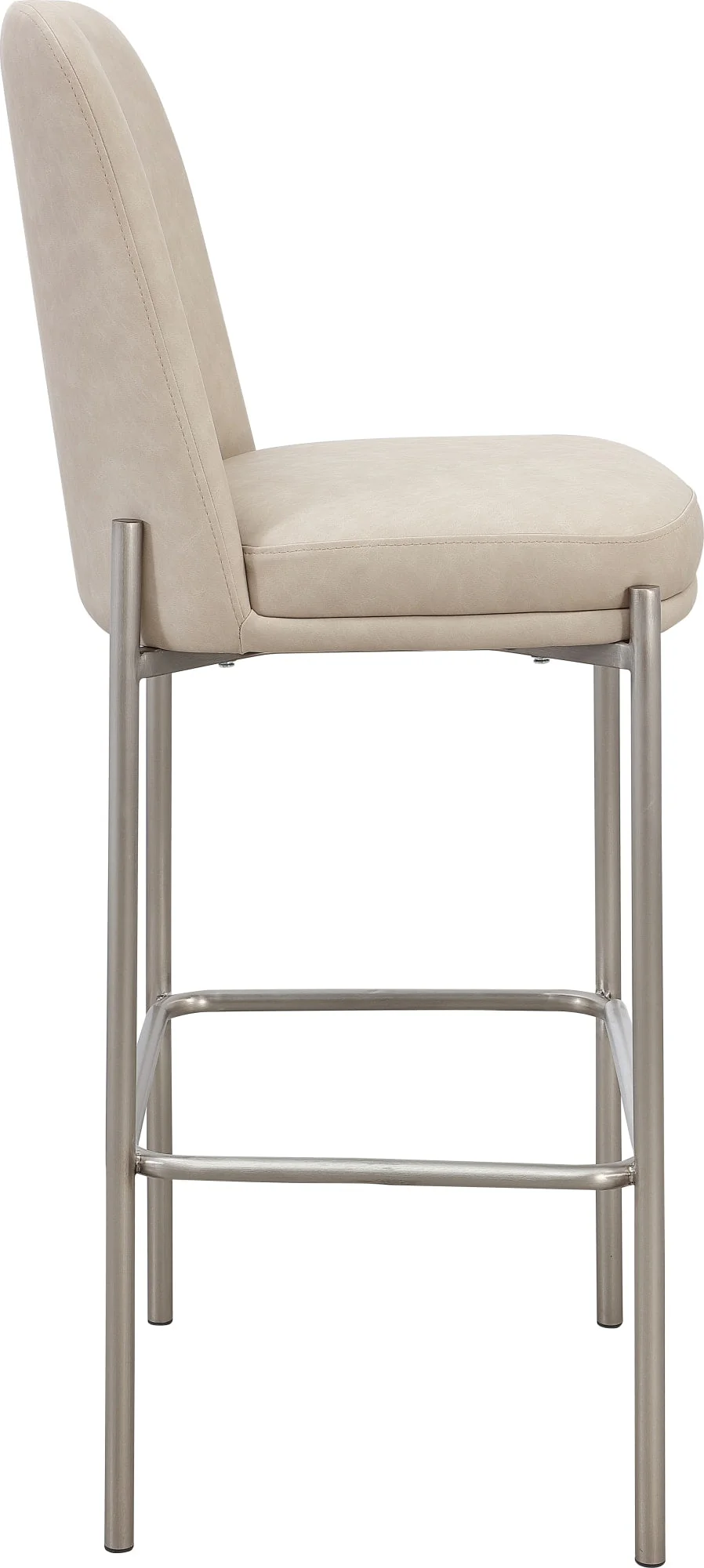 Dion Camel/Brushed Nickel Upholstered Bar Stool (Set of 2) - Image 3
