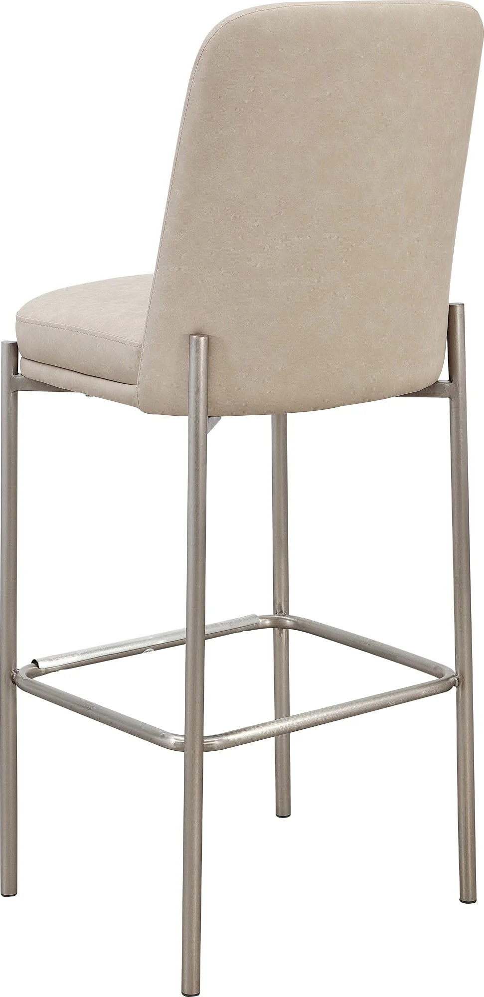 Dion Camel/Brushed Nickel Upholstered Bar Stool (Set of 2) - Image 4