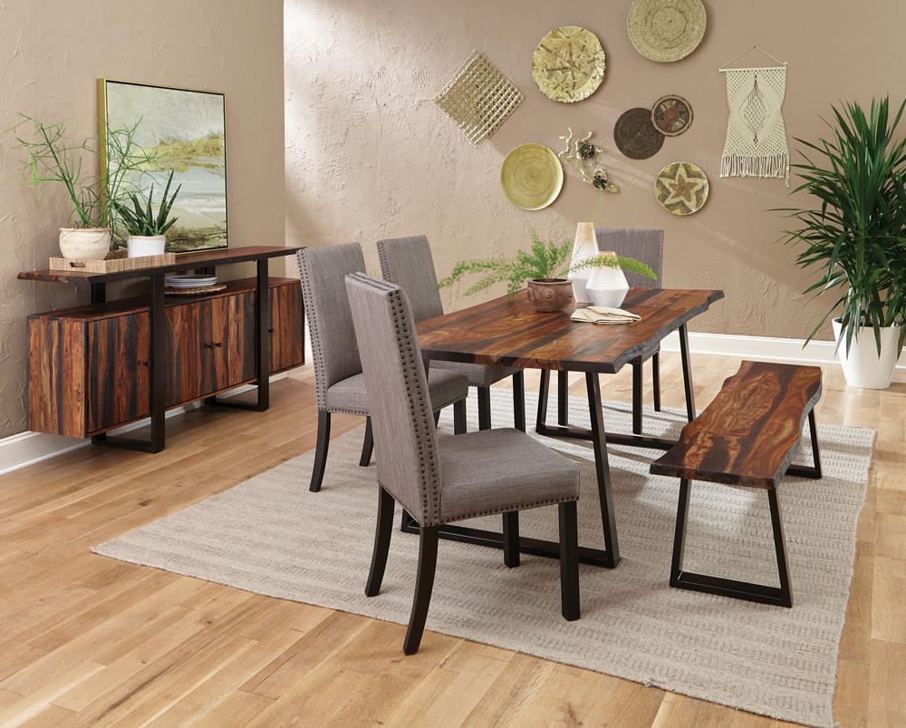 Ditman Gray Sheesham/Black Live Edge Dining Table - Image 6