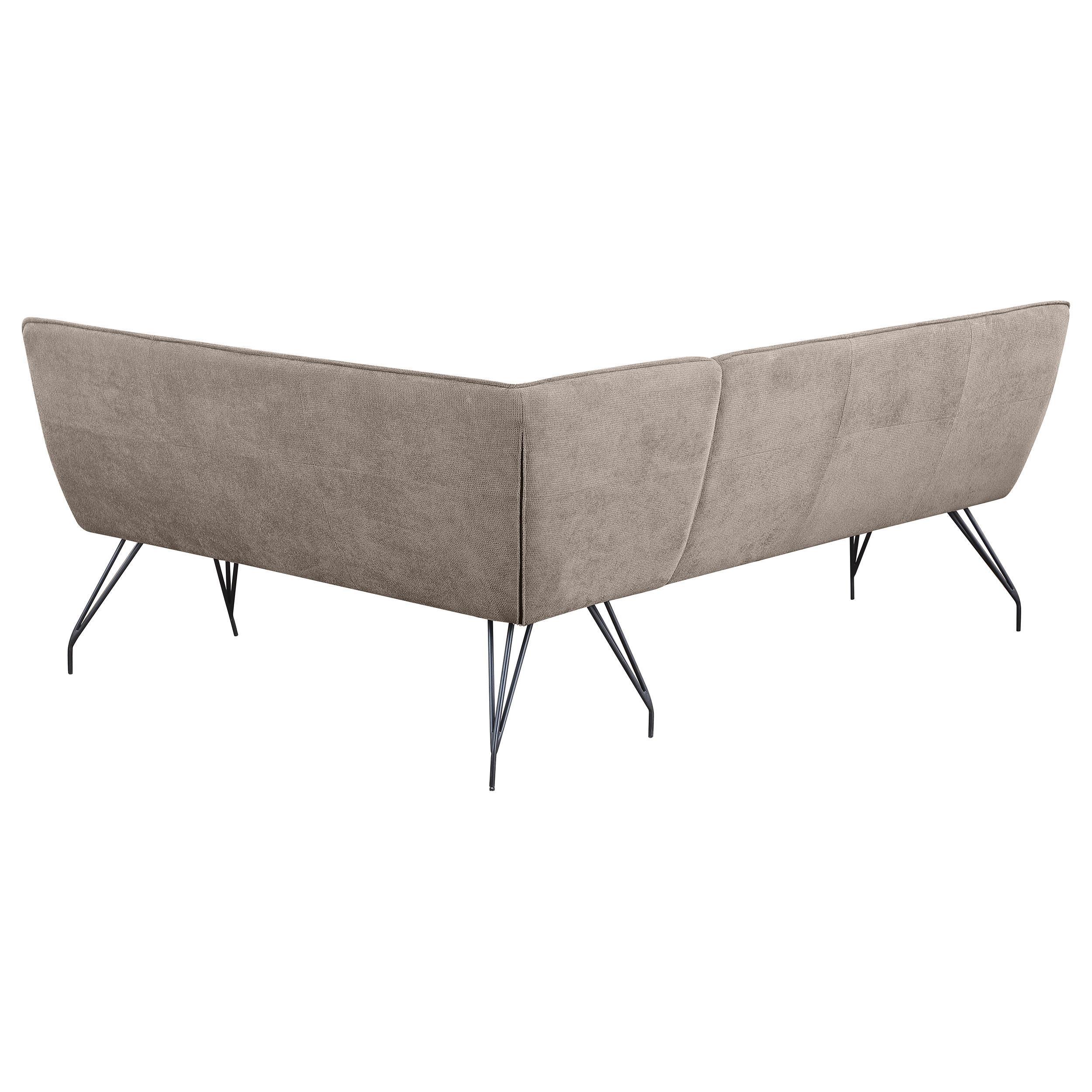 Dodson Fabric Upholstered L-Shaped Nook Dining Bench Taupe - Image 4