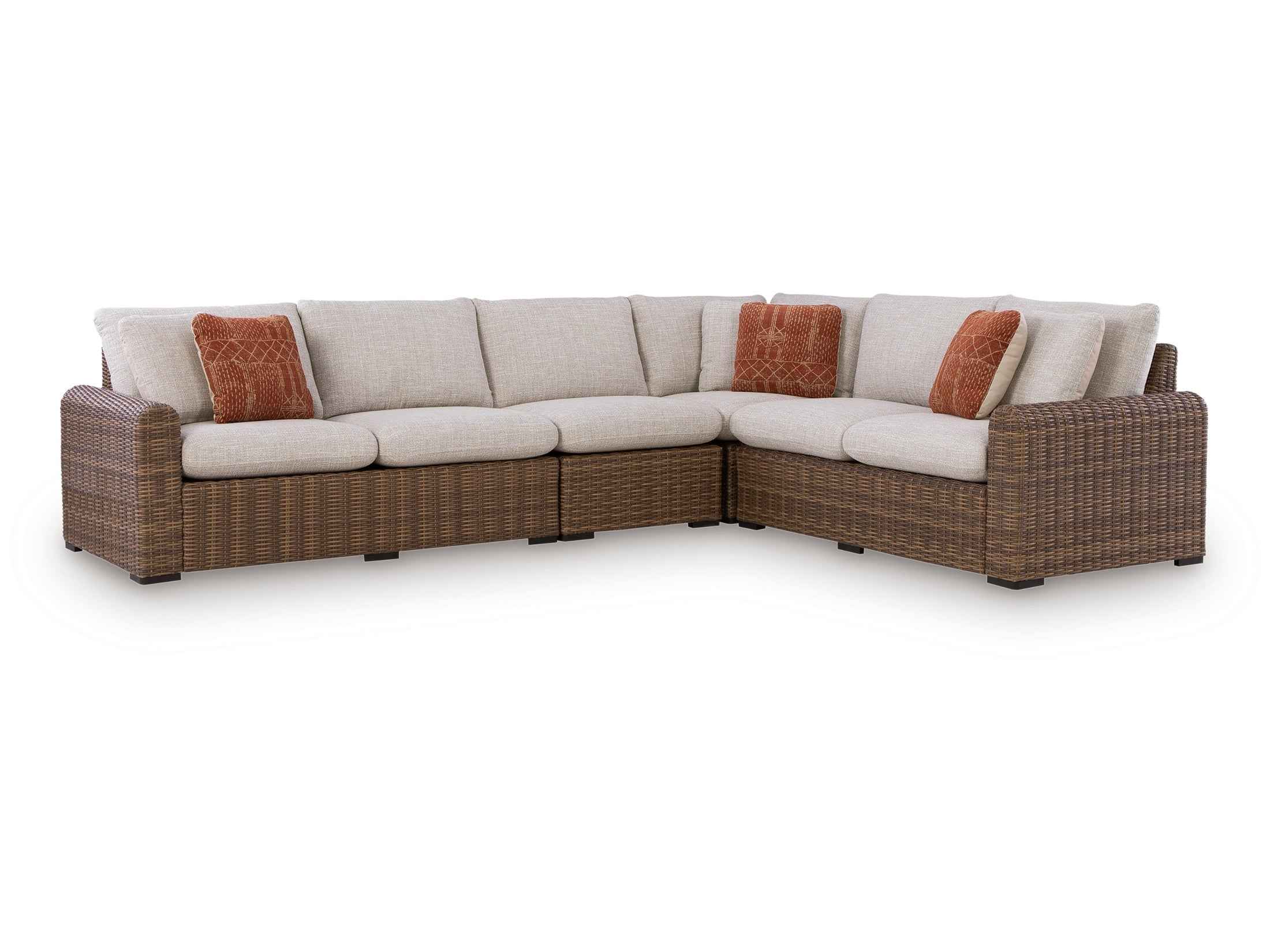 Dolan Creek Beige/Brown 4-Piece Outdoor Sectional - Image 2