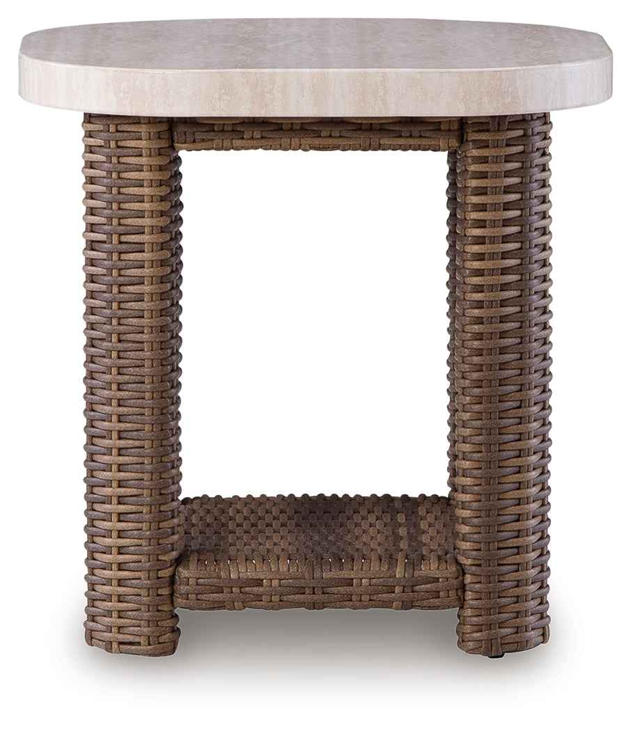 Dolan Creek Beige/Brown Square End Table - Image 3