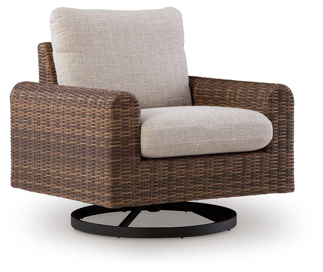 Dolan Creek Gray/Brown Swivel Lounge w/ Cushion - Image 2