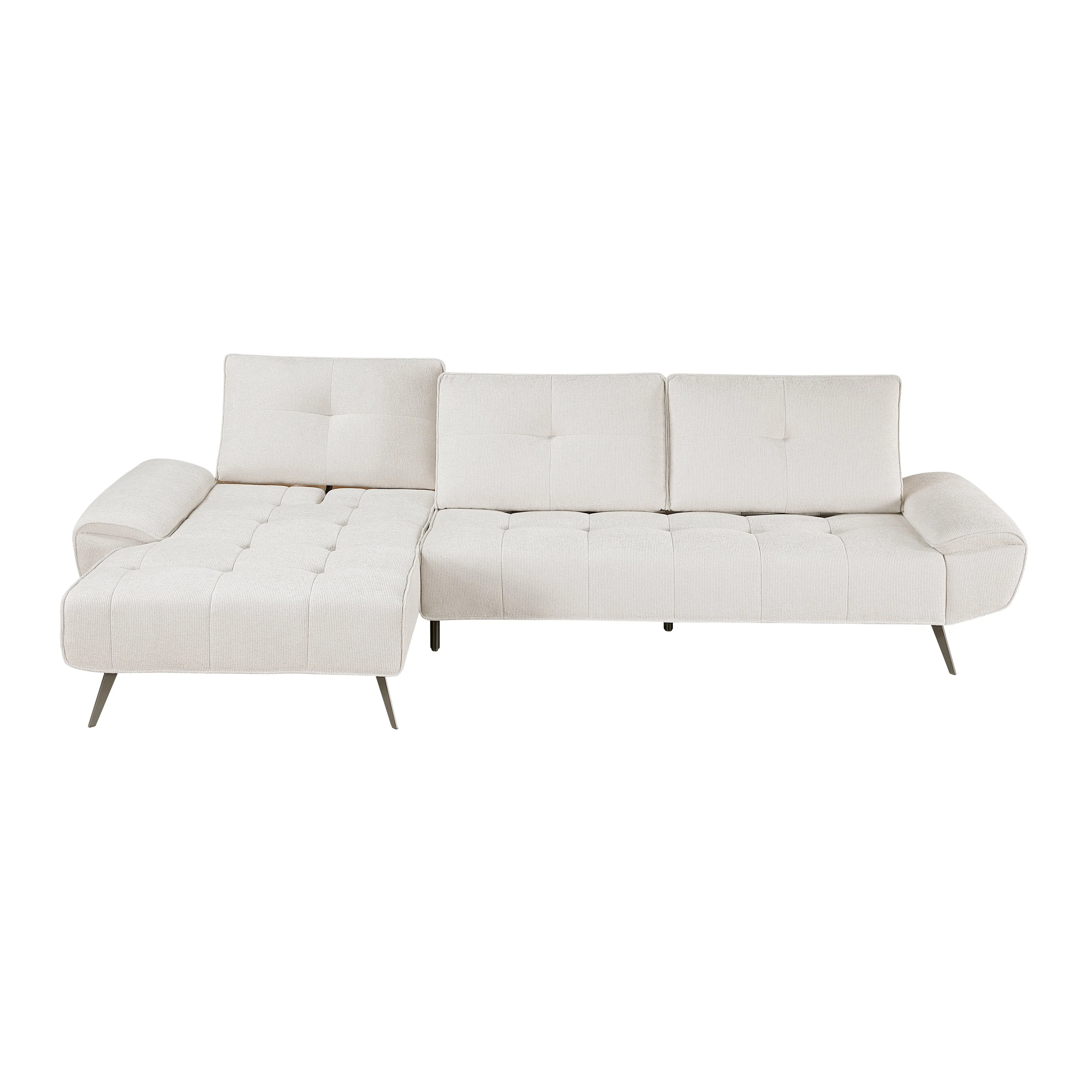 Dominic Beige 2-Piece Sectional with Left Chaise and Dual-position Backs - Image 6