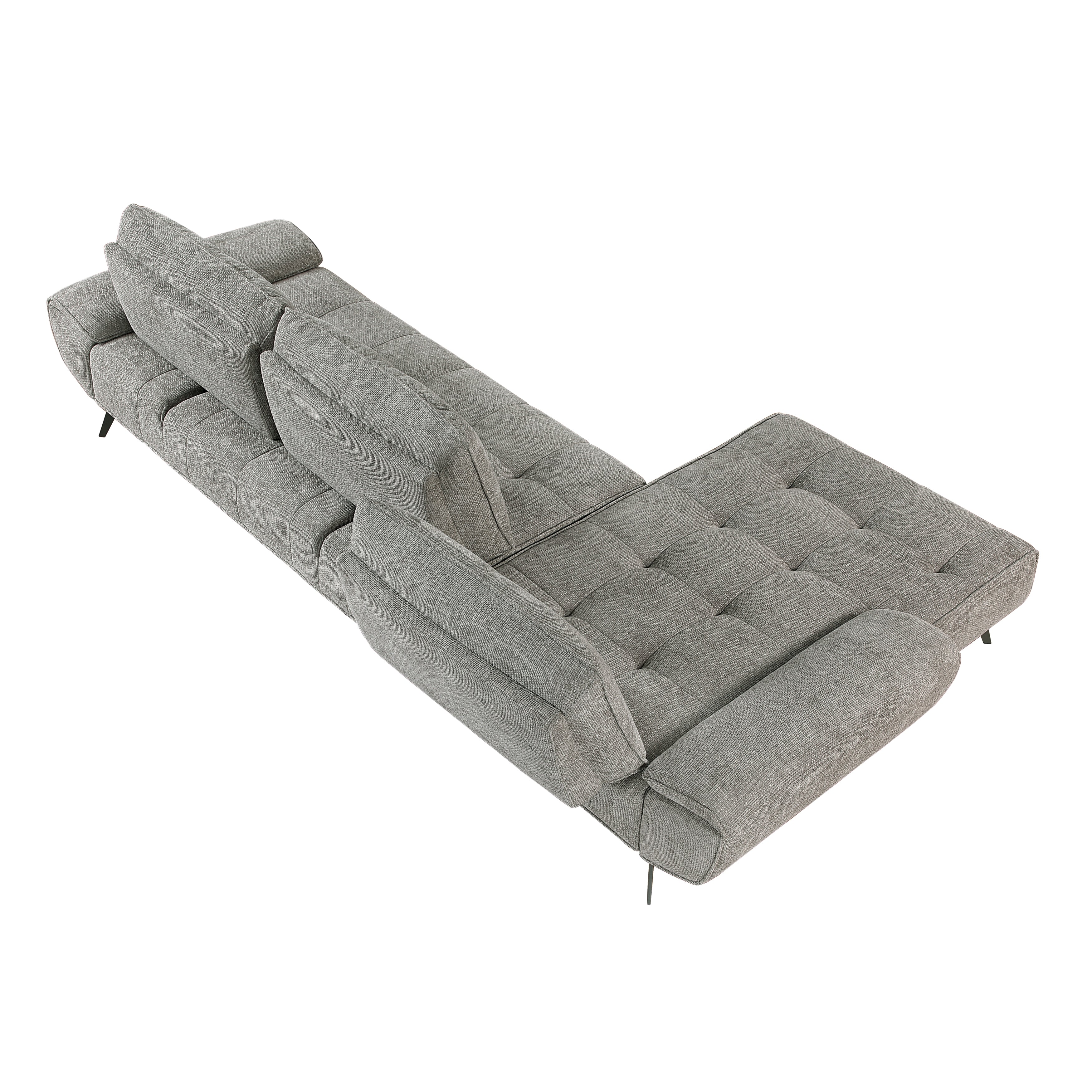 Dominic Dark Gray 2-Piece Sectional with Left Chaise and Dual-position Backs - Image 10