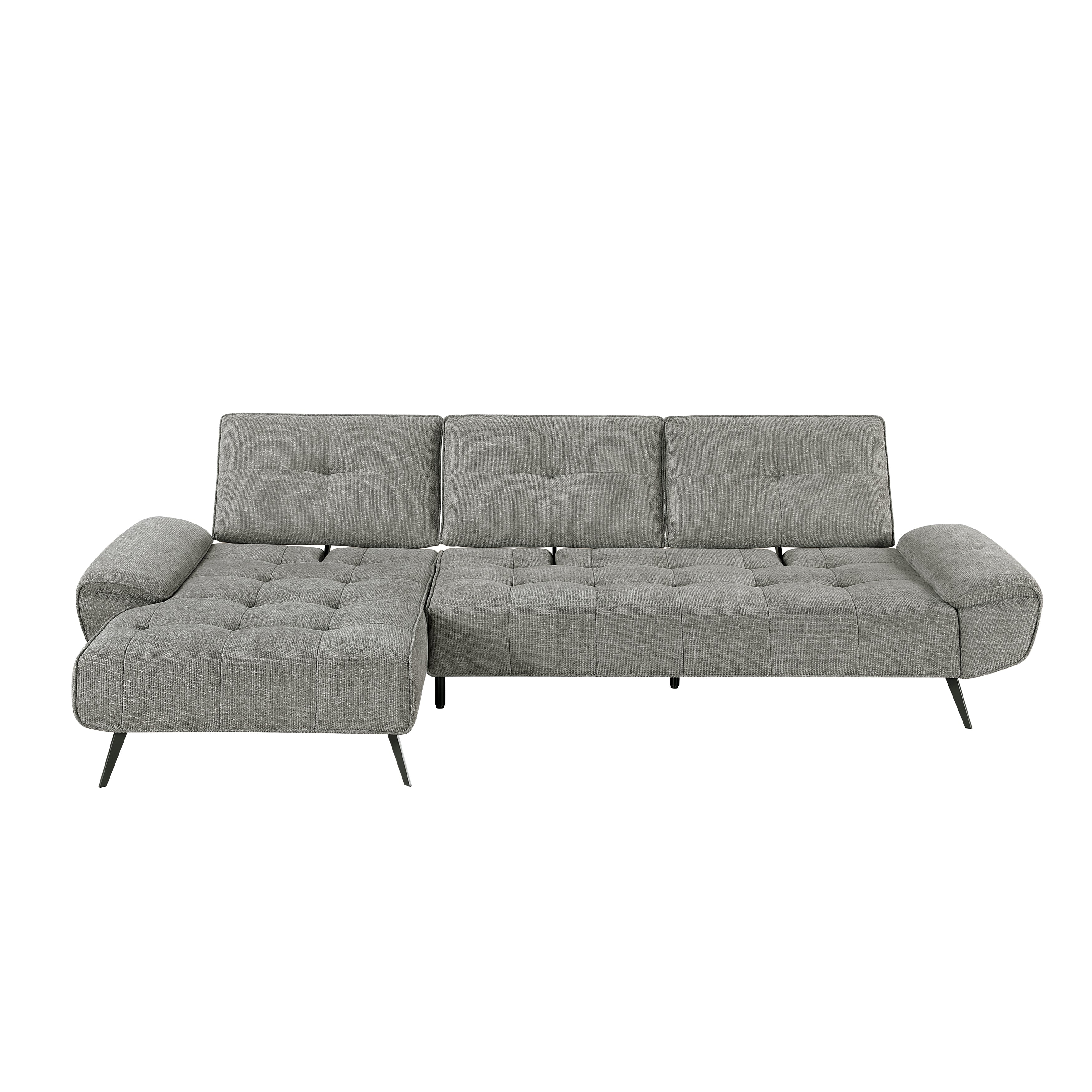 Dominic Dark Gray 2-Piece Sectional with Left Chaise and Dual-position Backs - Image 11