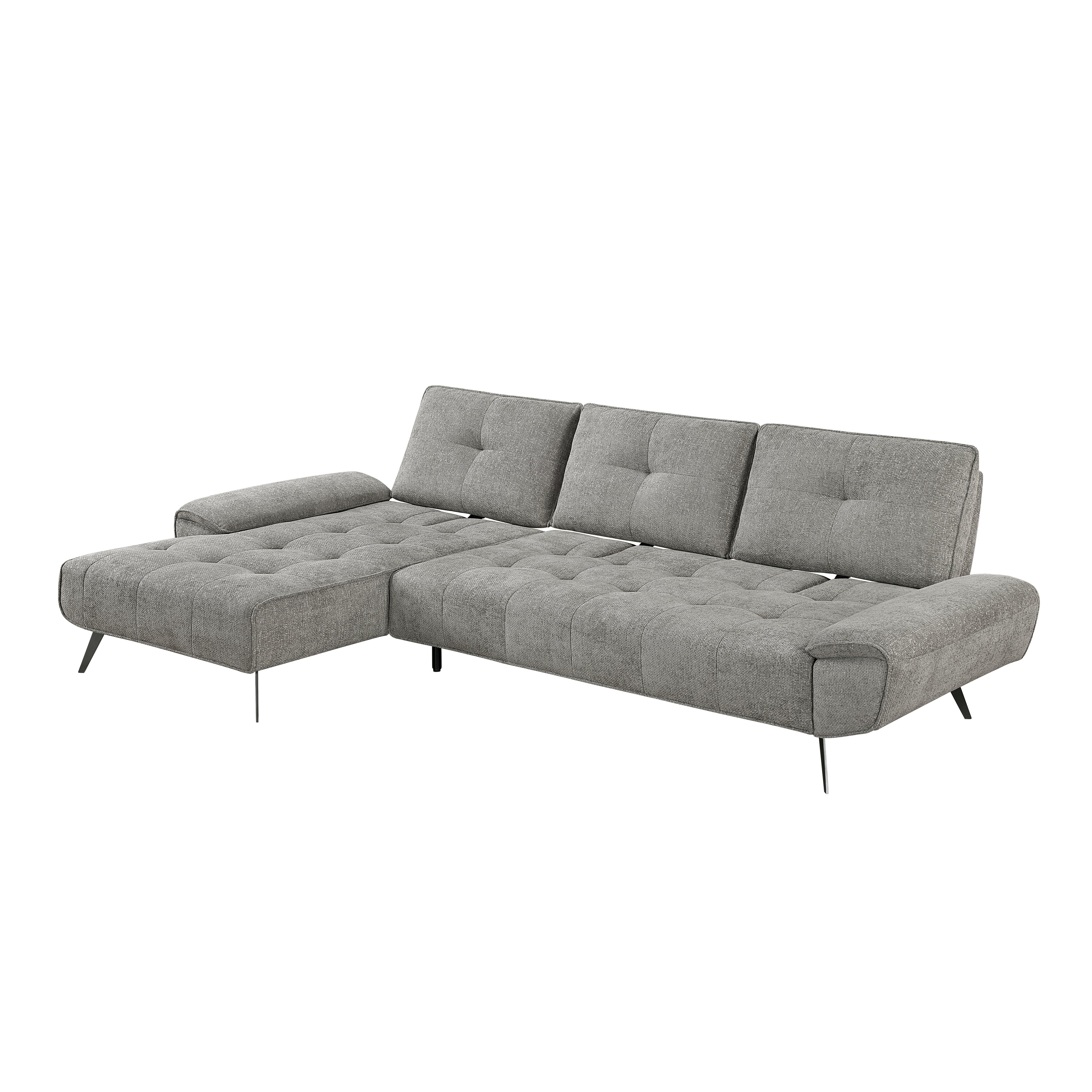 Dominic Dark Gray 2-Piece Sectional with Left Chaise and Dual-position Backs - Image 12