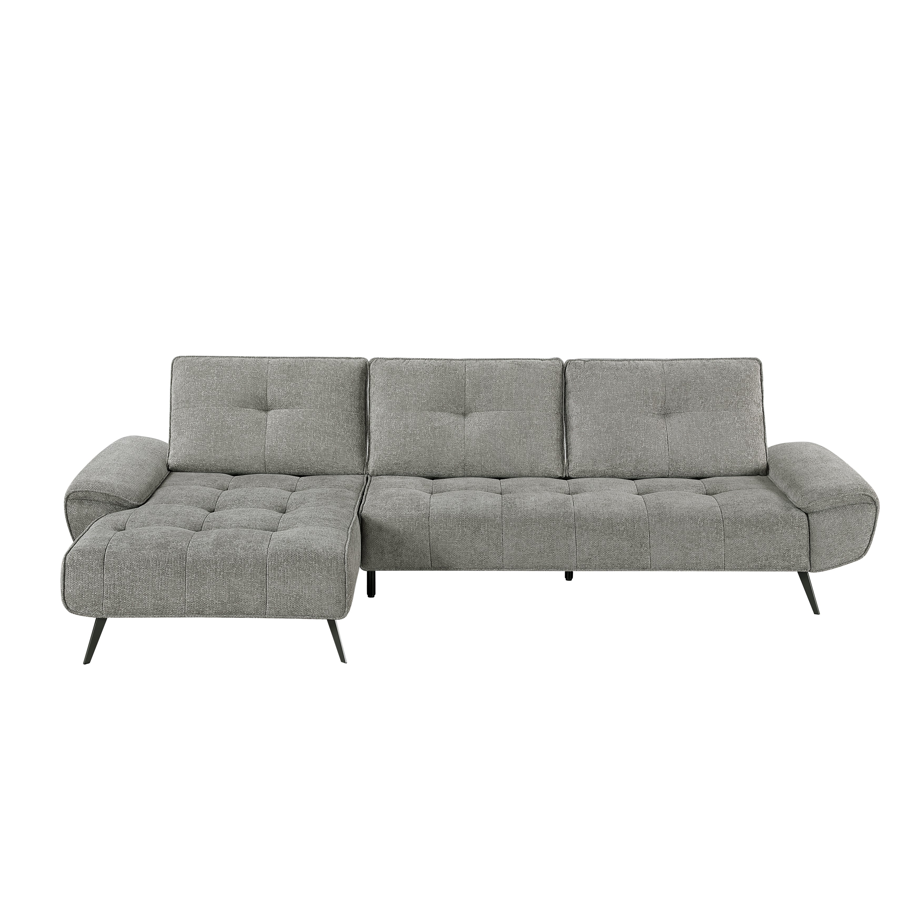 Dominic Dark Gray 2-Piece Sectional with Left Chaise and Dual-position Backs - Image 2
