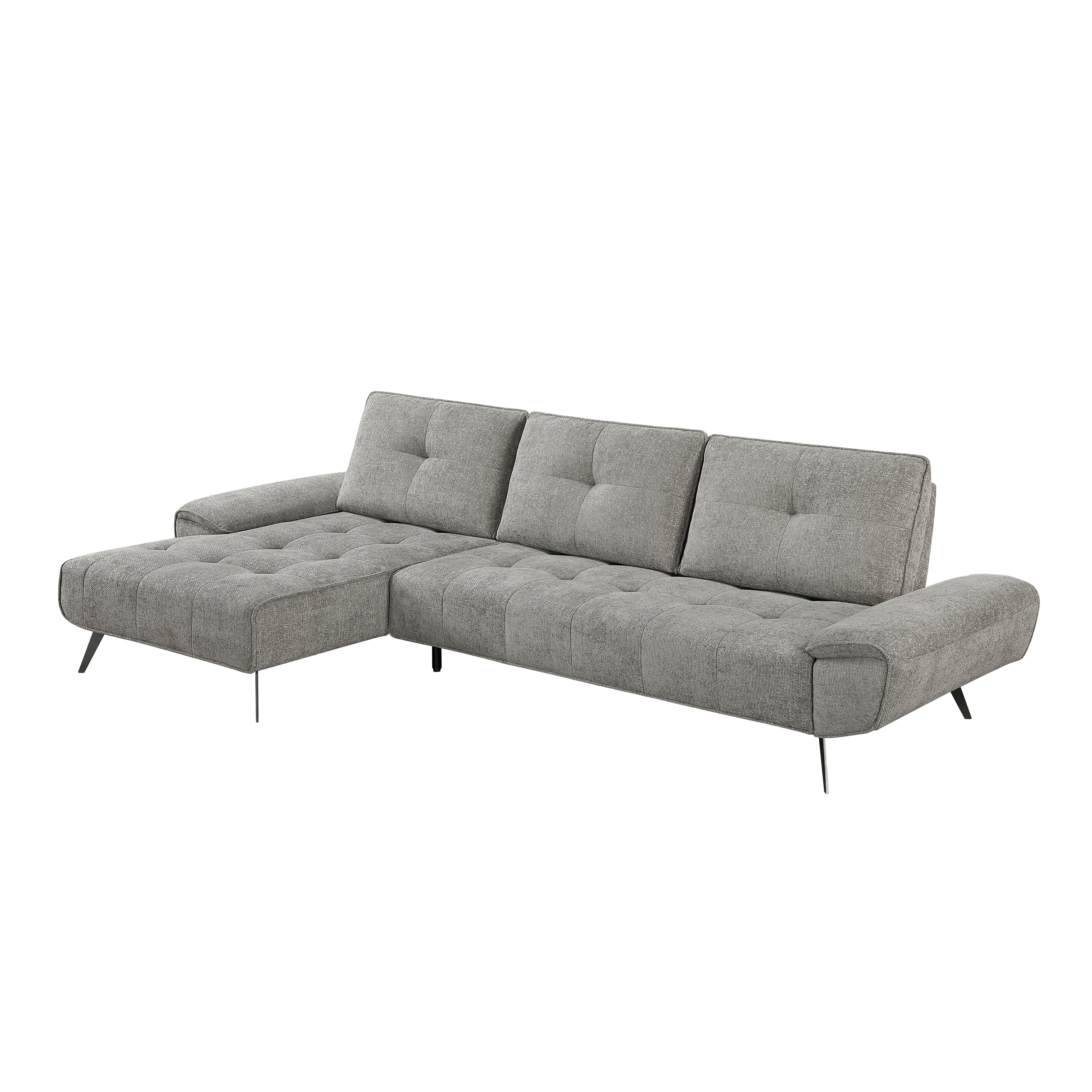 Dominic Dark Gray 2-Piece Sectional with Left Chaise and Dual-position Backs - Image 3