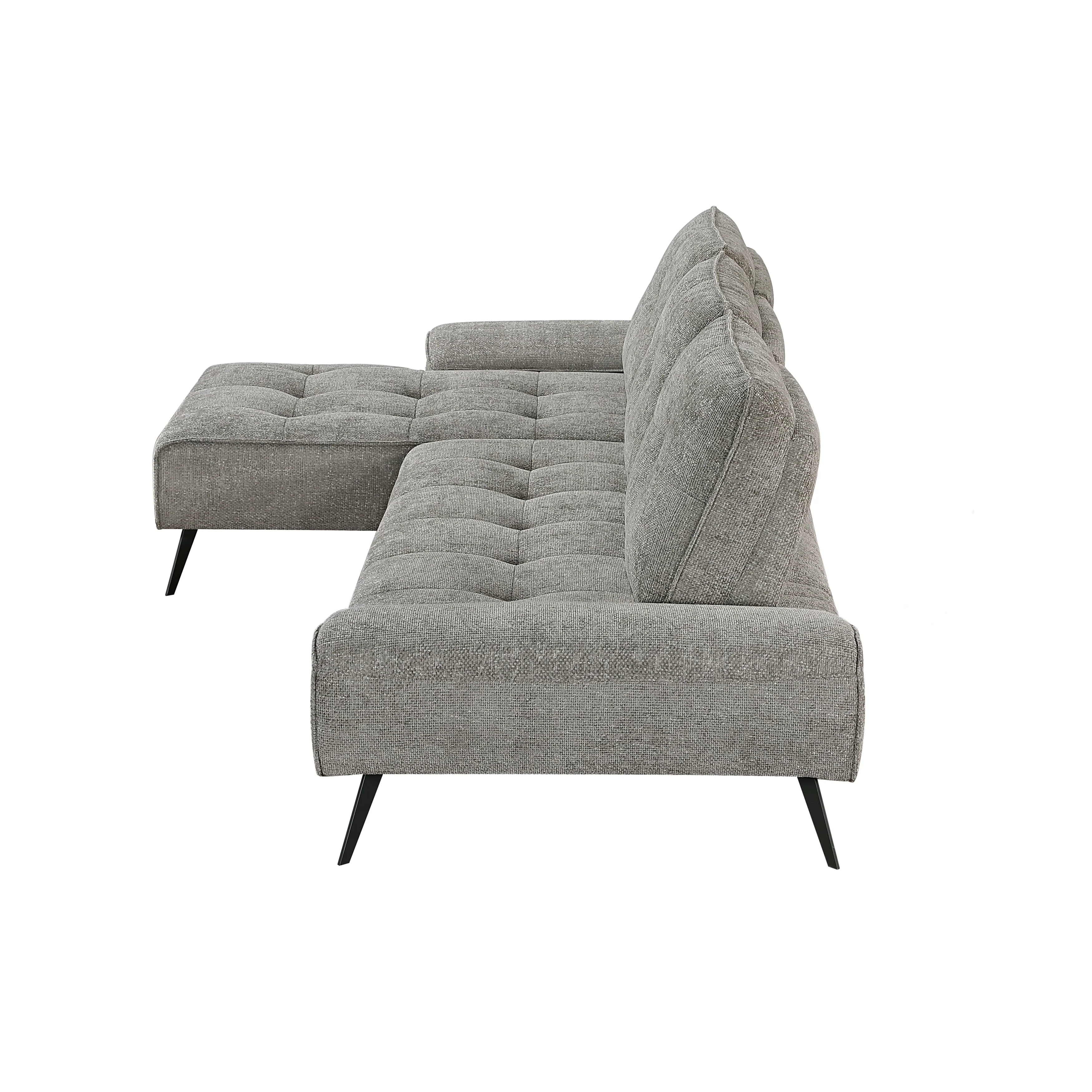 Dominic Dark Gray 2-Piece Sectional with Left Chaise and Dual-position Backs - Image 4