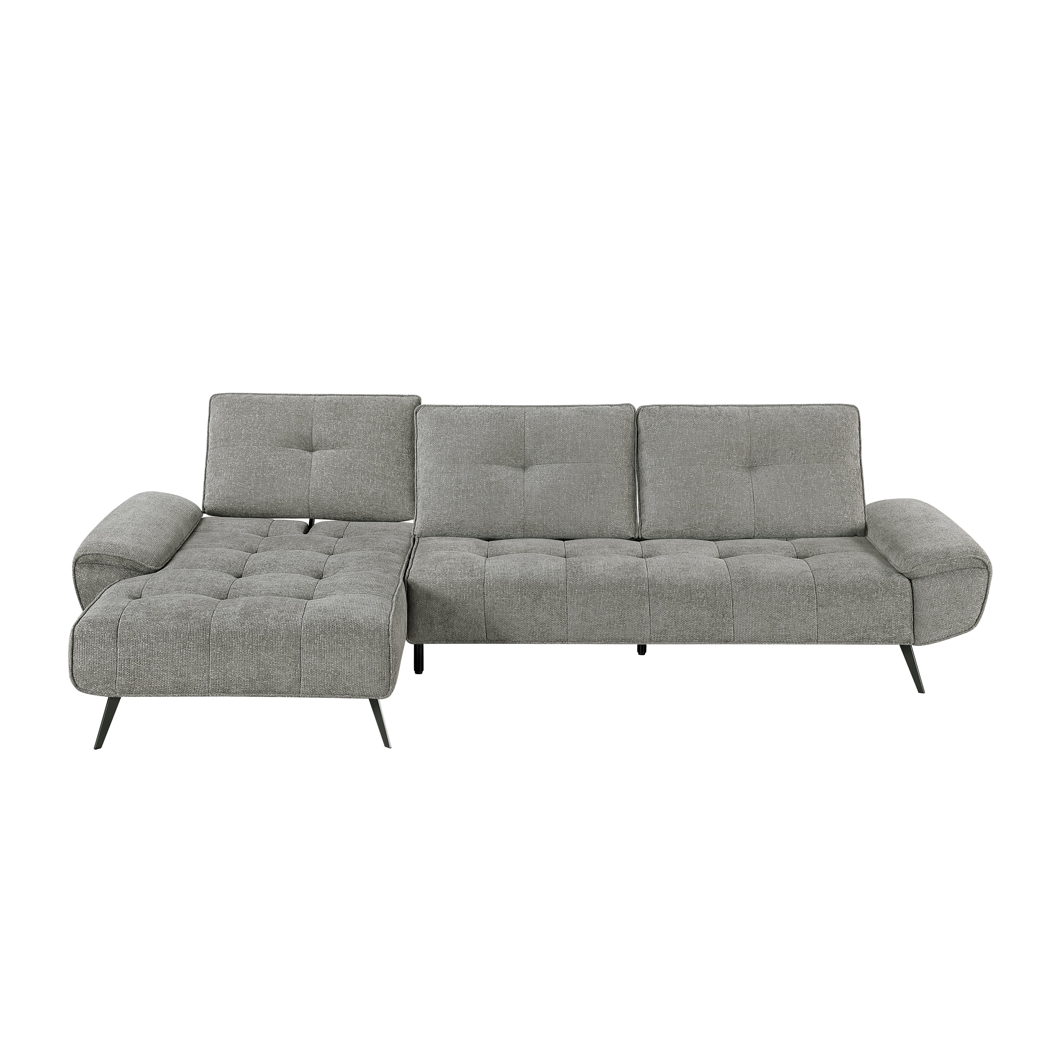 Dominic Dark Gray 2-Piece Sectional with Left Chaise and Dual-position Backs - Image 6
