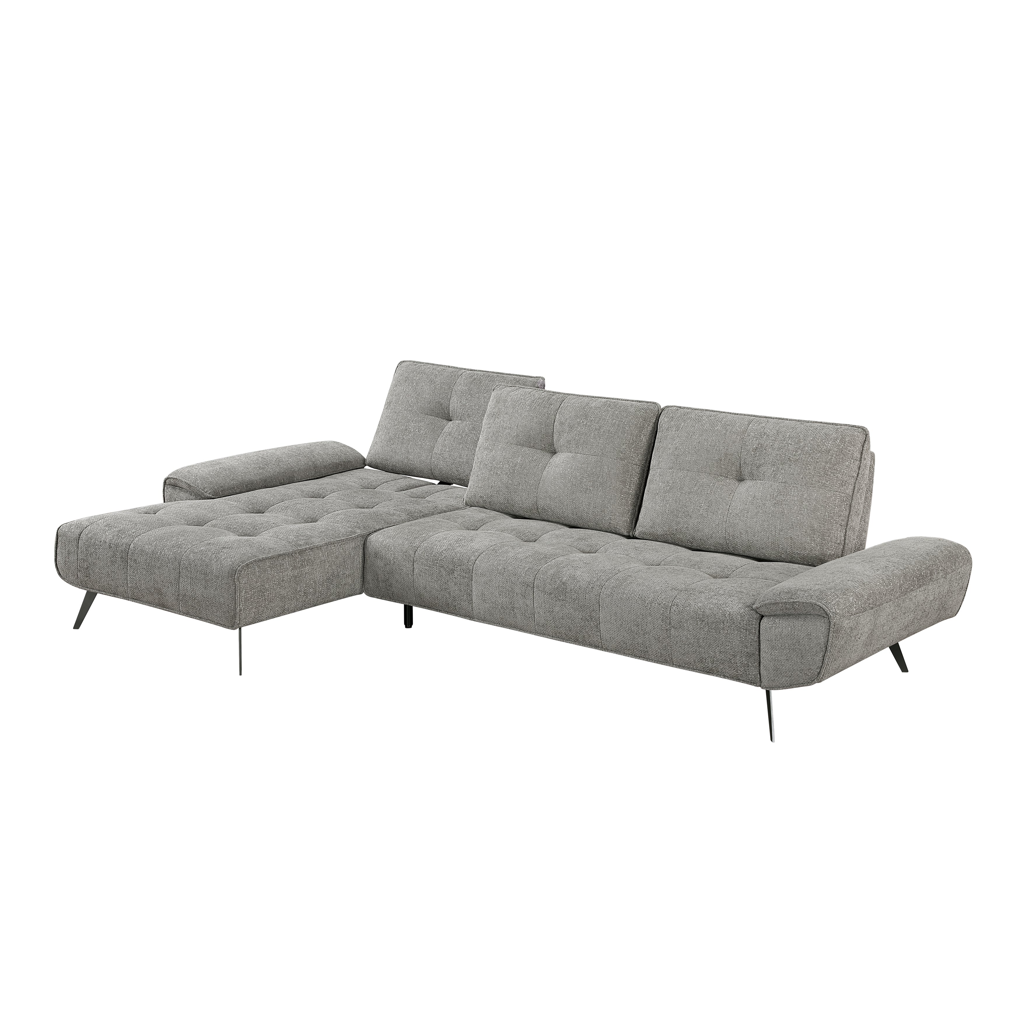 Dominic Dark Gray 2-Piece Sectional with Left Chaise and Dual-position Backs - Image 7