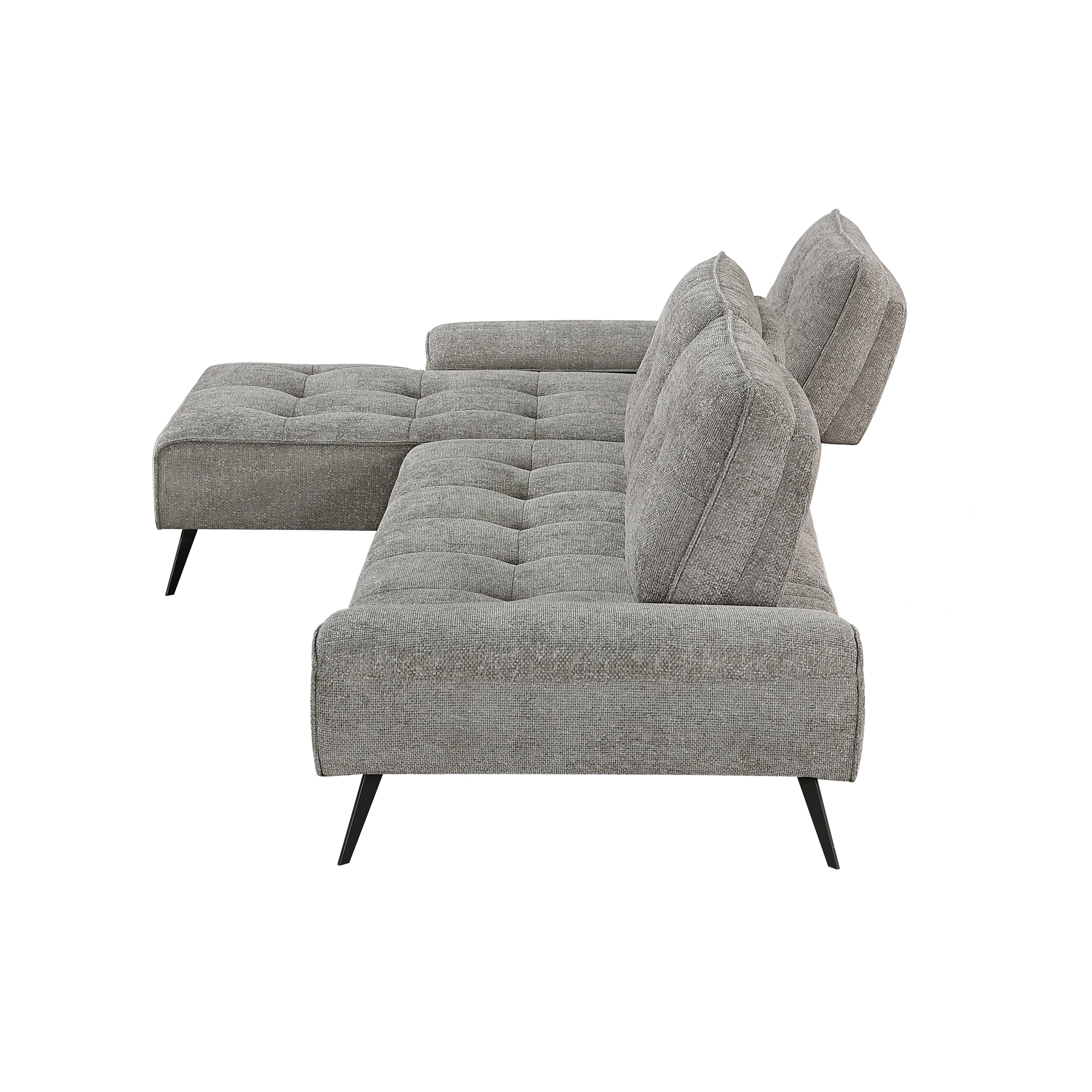 Dominic Dark Gray 2-Piece Sectional with Left Chaise and Dual-position Backs - Image 8