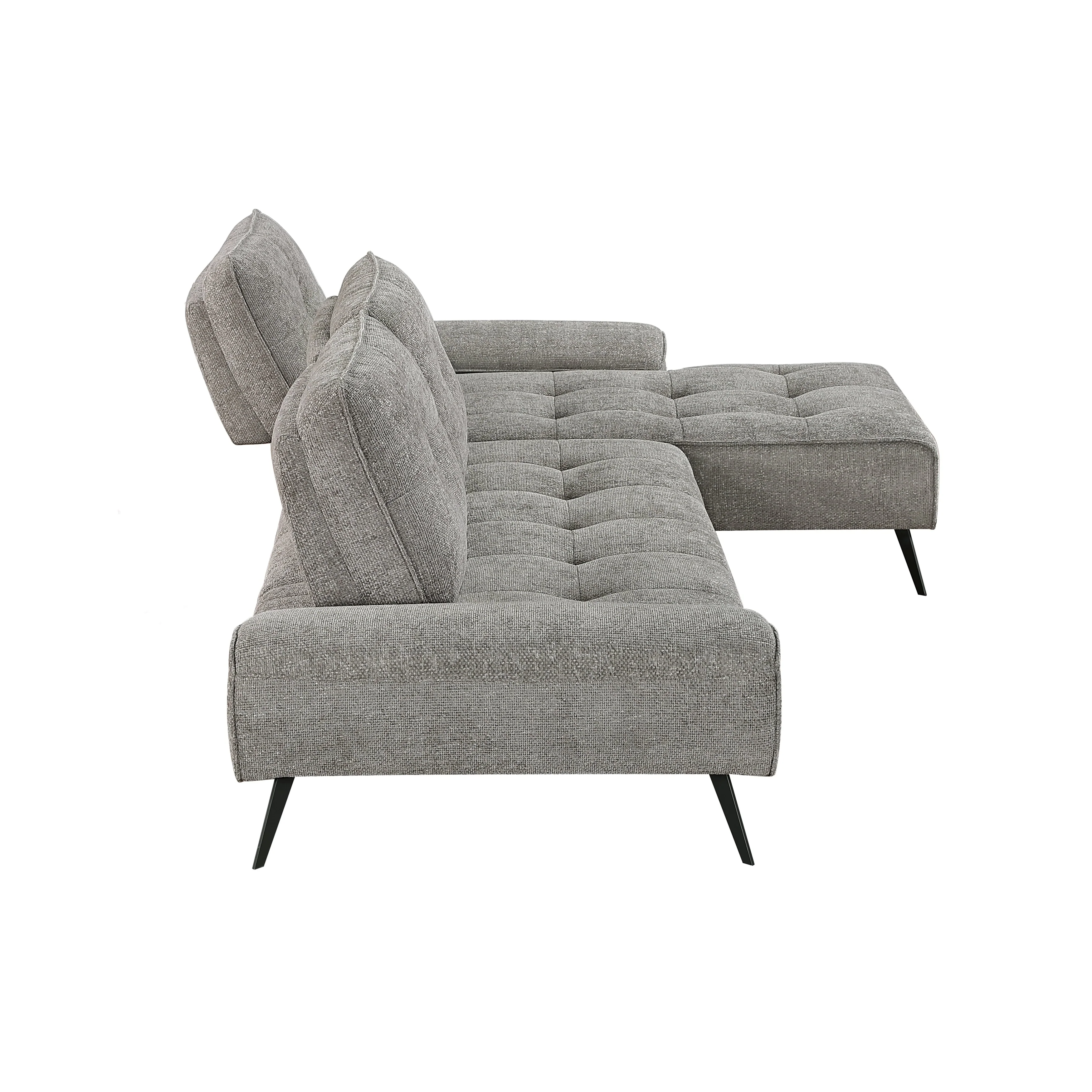 Dominic Dark Gray 2-Piece Sectional with Right Chaise and Dual-position Backs - Image 8